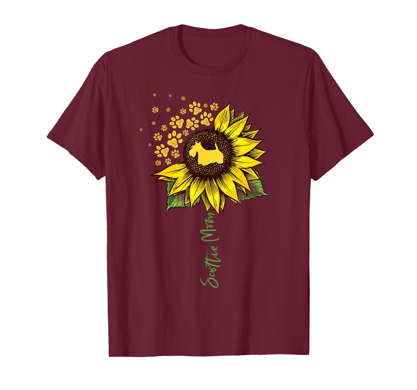 Scottie Mom Sunflower Scottish Terrier Gifts Dog Mom Mama T-Shirt