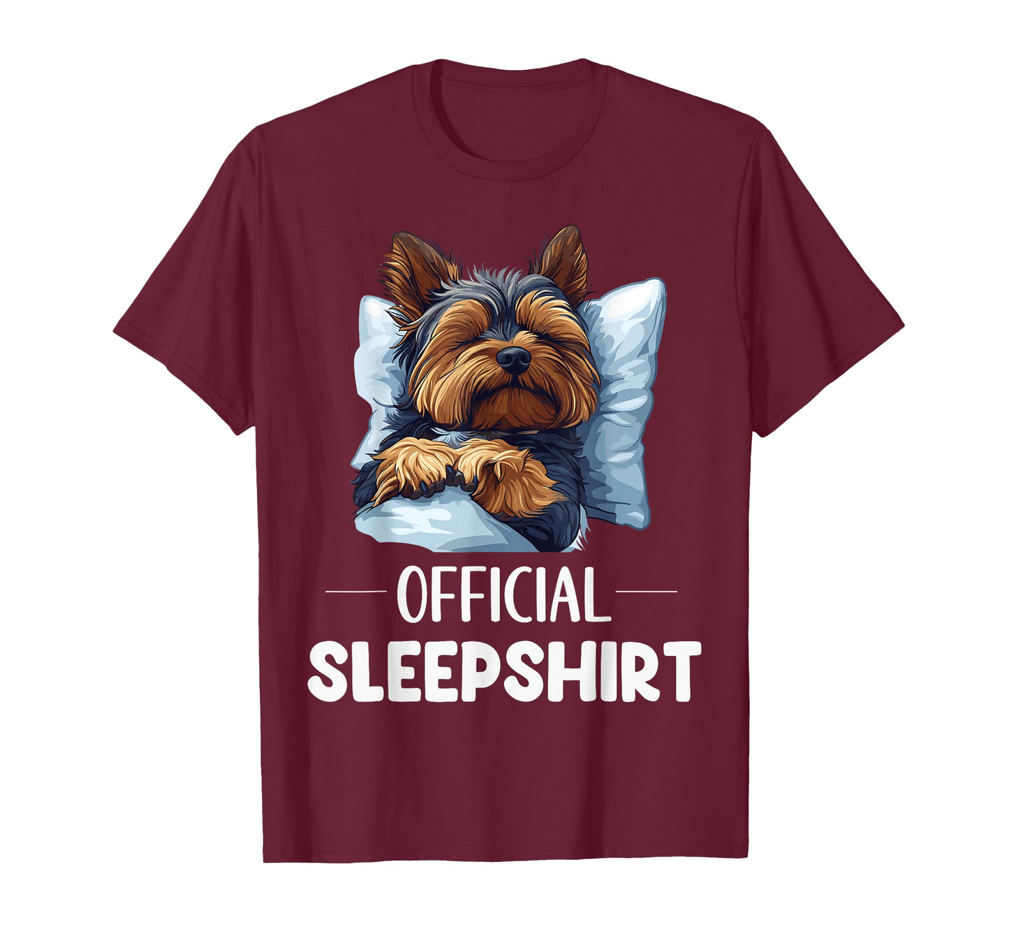 Official Yorkshire Terrier Sleepshirt Cute Yorkie Dog Lover T-Shirt