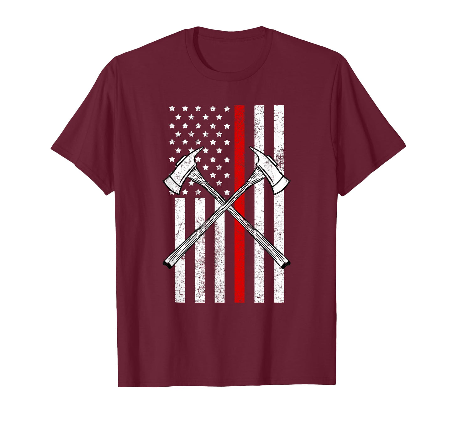 Axe Thin Red Line US Flag Cool Firefighter USA Fireman Gift T-Shirt