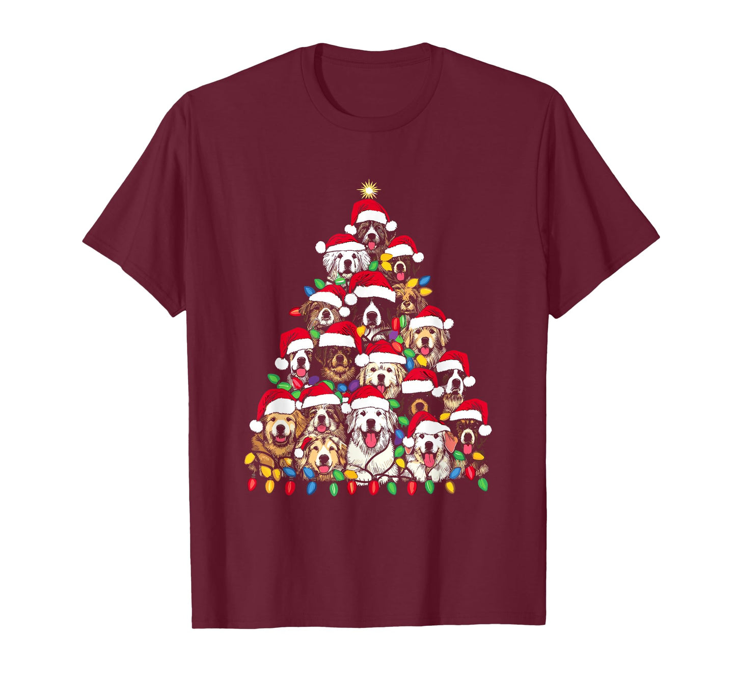 Christmas Tree Of Puppies - Funny Xmas Tree Dog Puppy Lover Men Women Kids T-Shirt