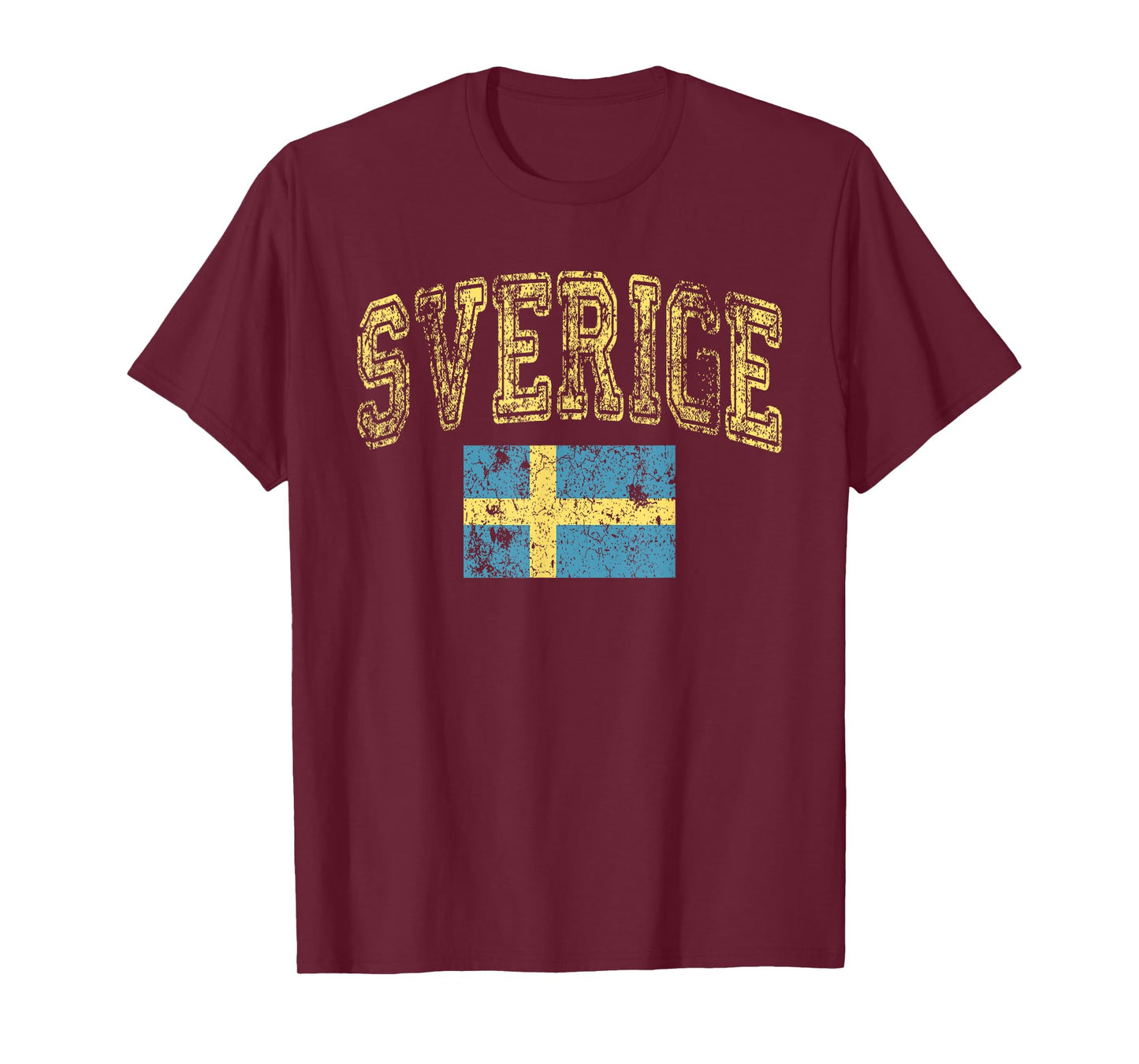 Vintage Retro Faded Sverige Sweden Flag Swedish Pride T-Shirt