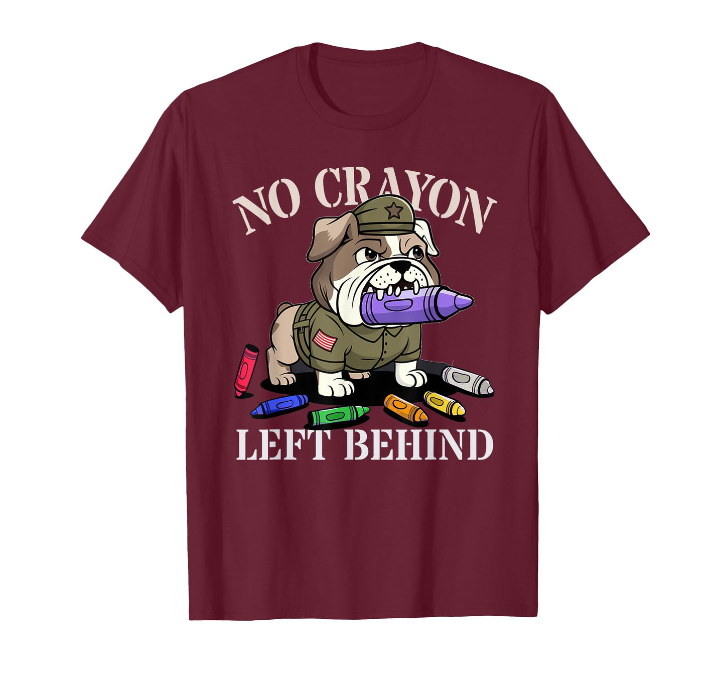 Boys NO CRAYON LEFT BEHIND Veterans Team Military Soldier T-Shirt