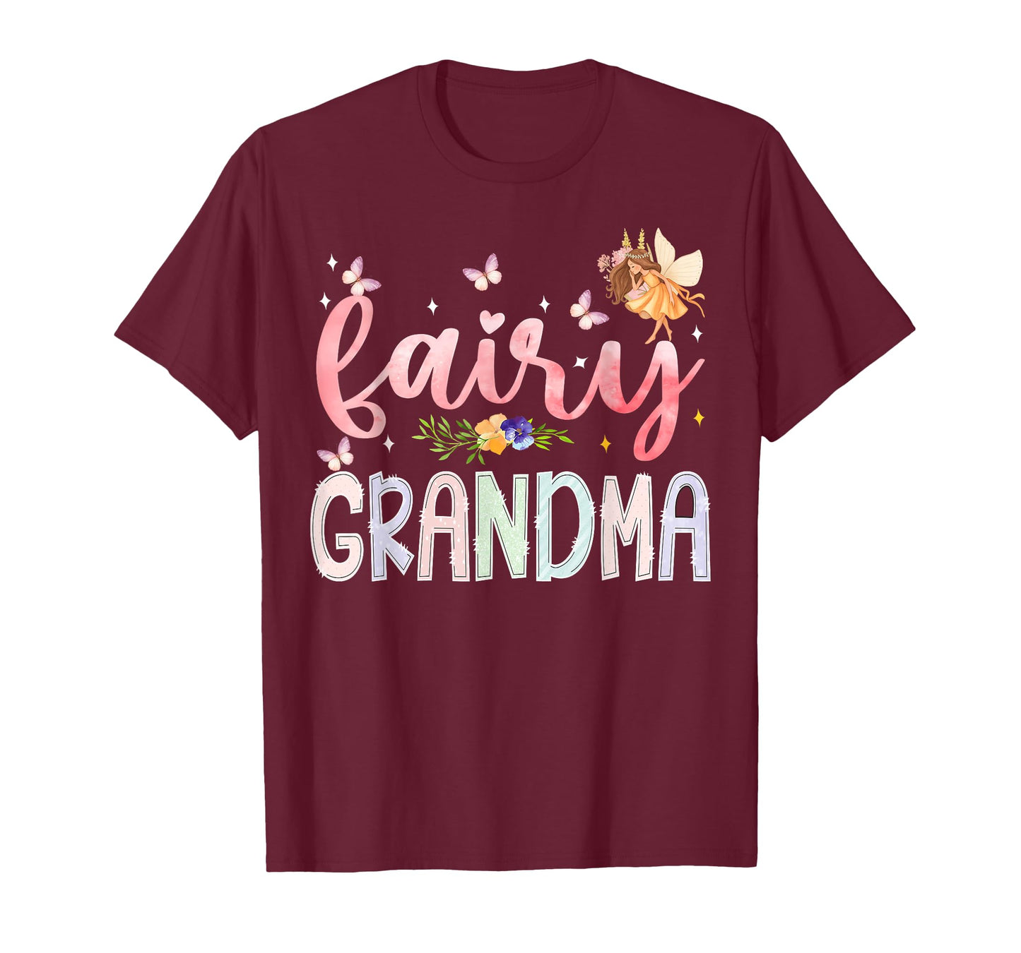 Fairy Grandma Magical Floral Birthday Girl Fairytale Family T-Shirt