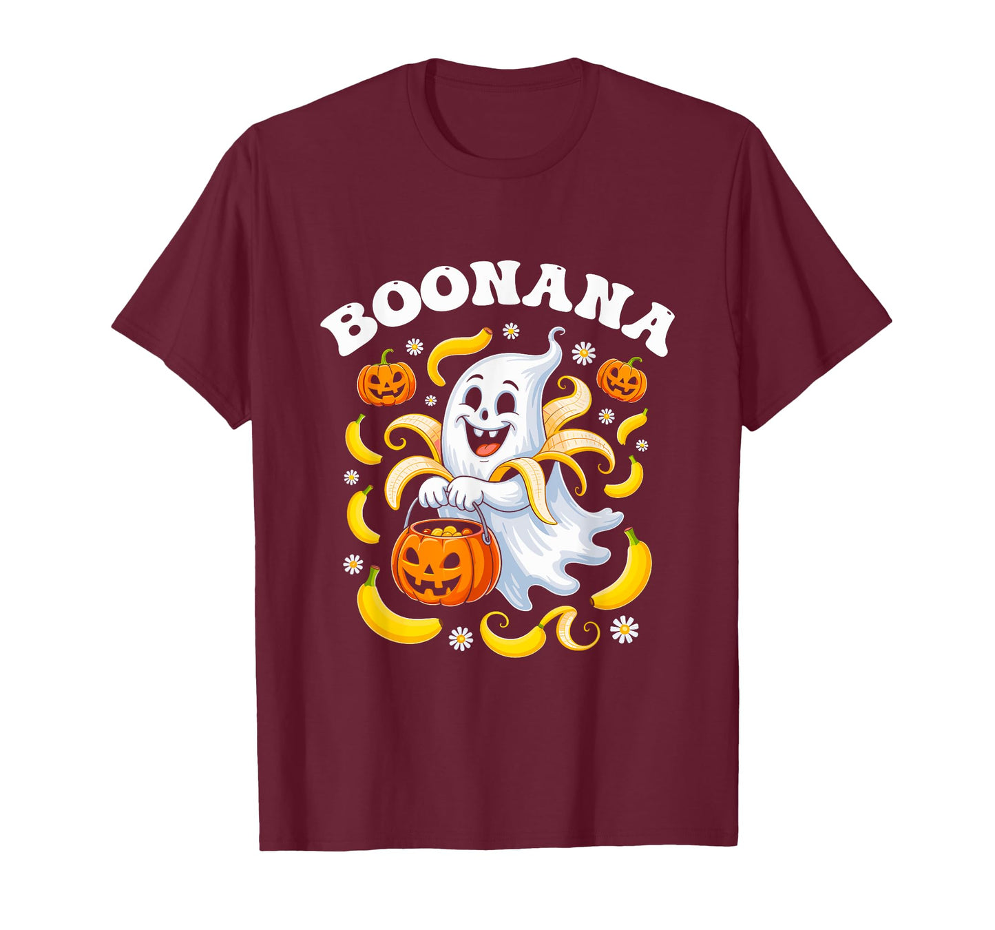 Boonana Funny Ghost Banana Halloween Costume Men Women T-Shirt