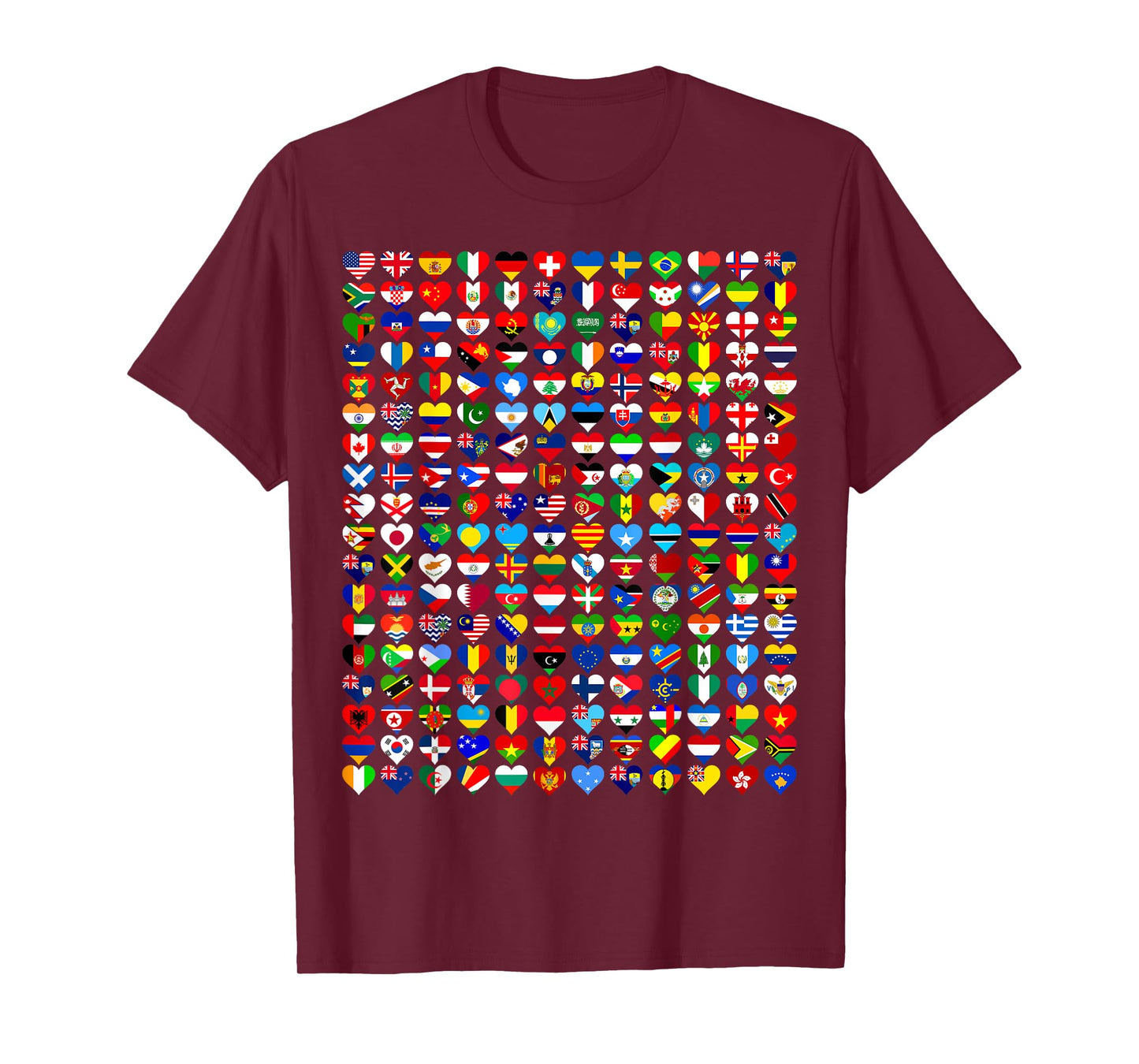 Flags of the Countries World Heart Flags Map for Kids Boys T-Shirt