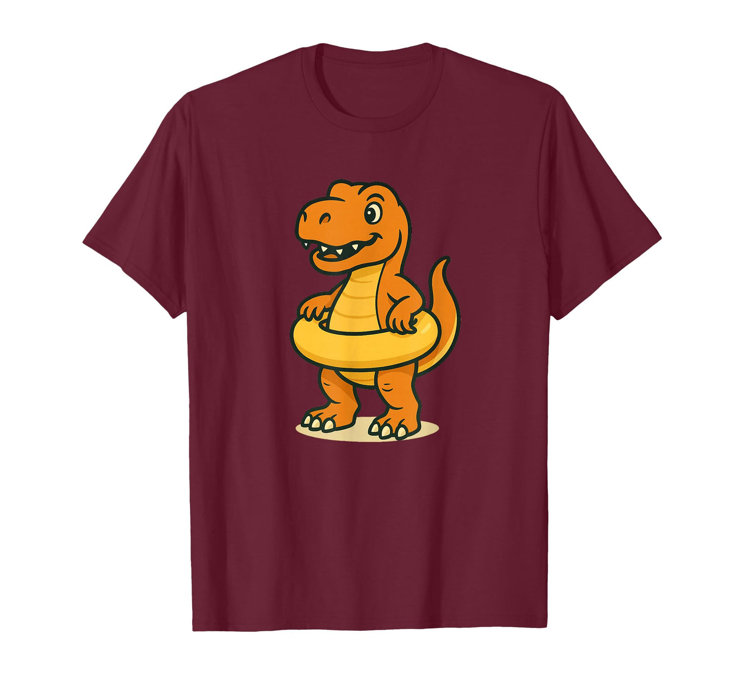 T Rex Pool Party with Ring for Dinosaurs and Vacations Fans T-Shirt
