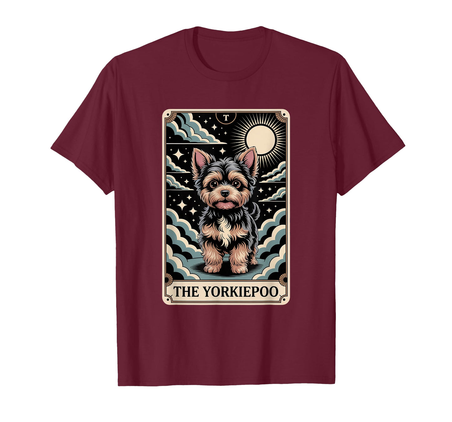 Yorkiepoo Tarot Card Art Funny Dog T-Shirt