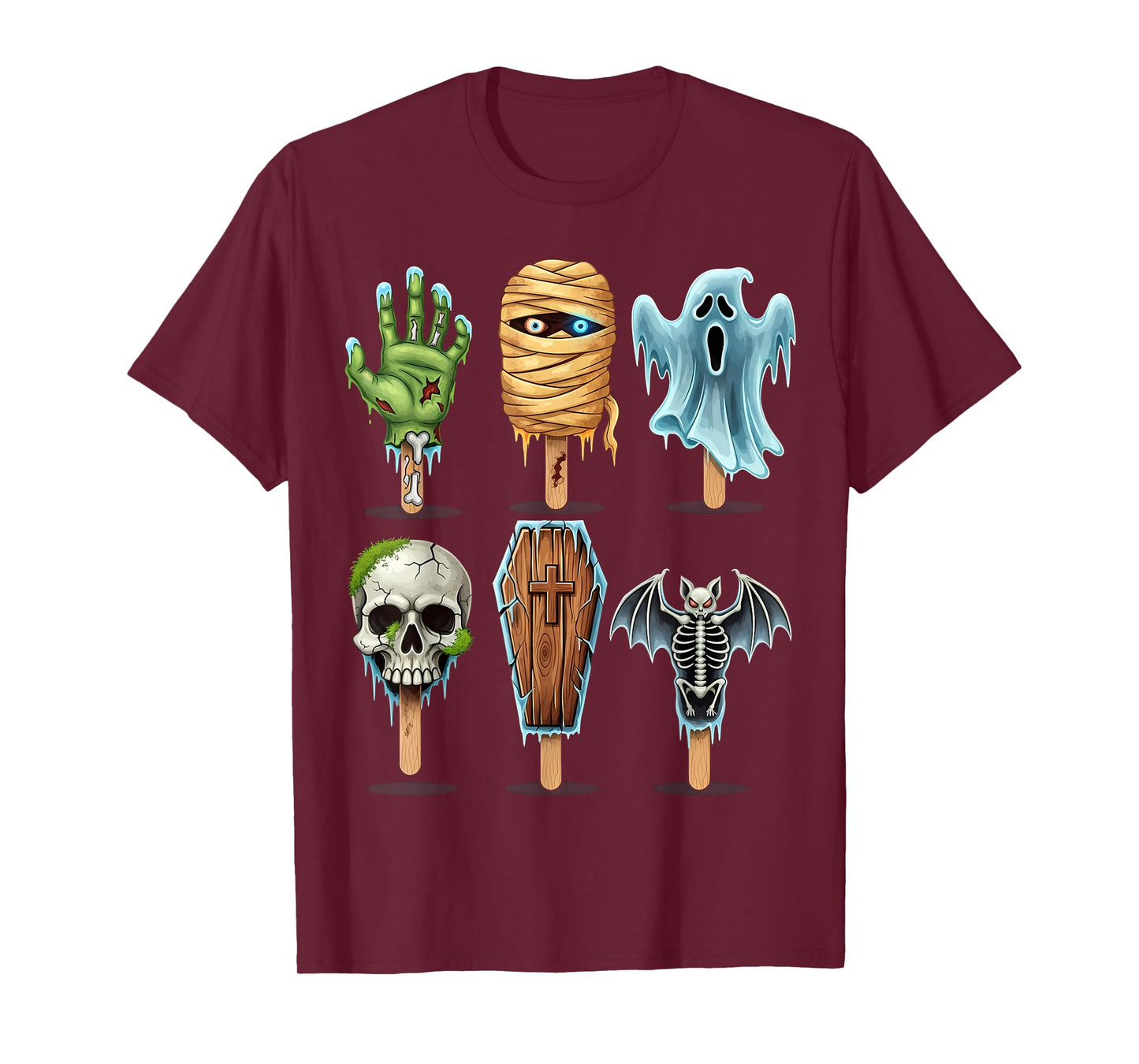 Summerween Horror Movies Summer Popsicle Halloween Ice Cream T-Shirt