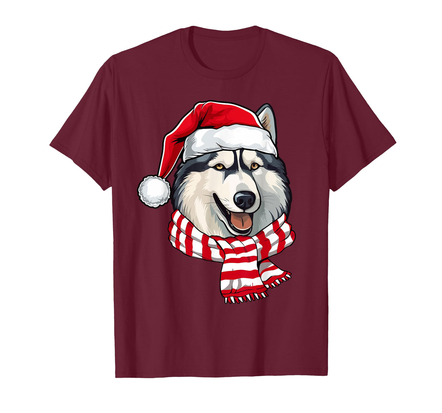 Santa Siberian Husky Christmas Dog Lover Men Women Kids T-Shirt