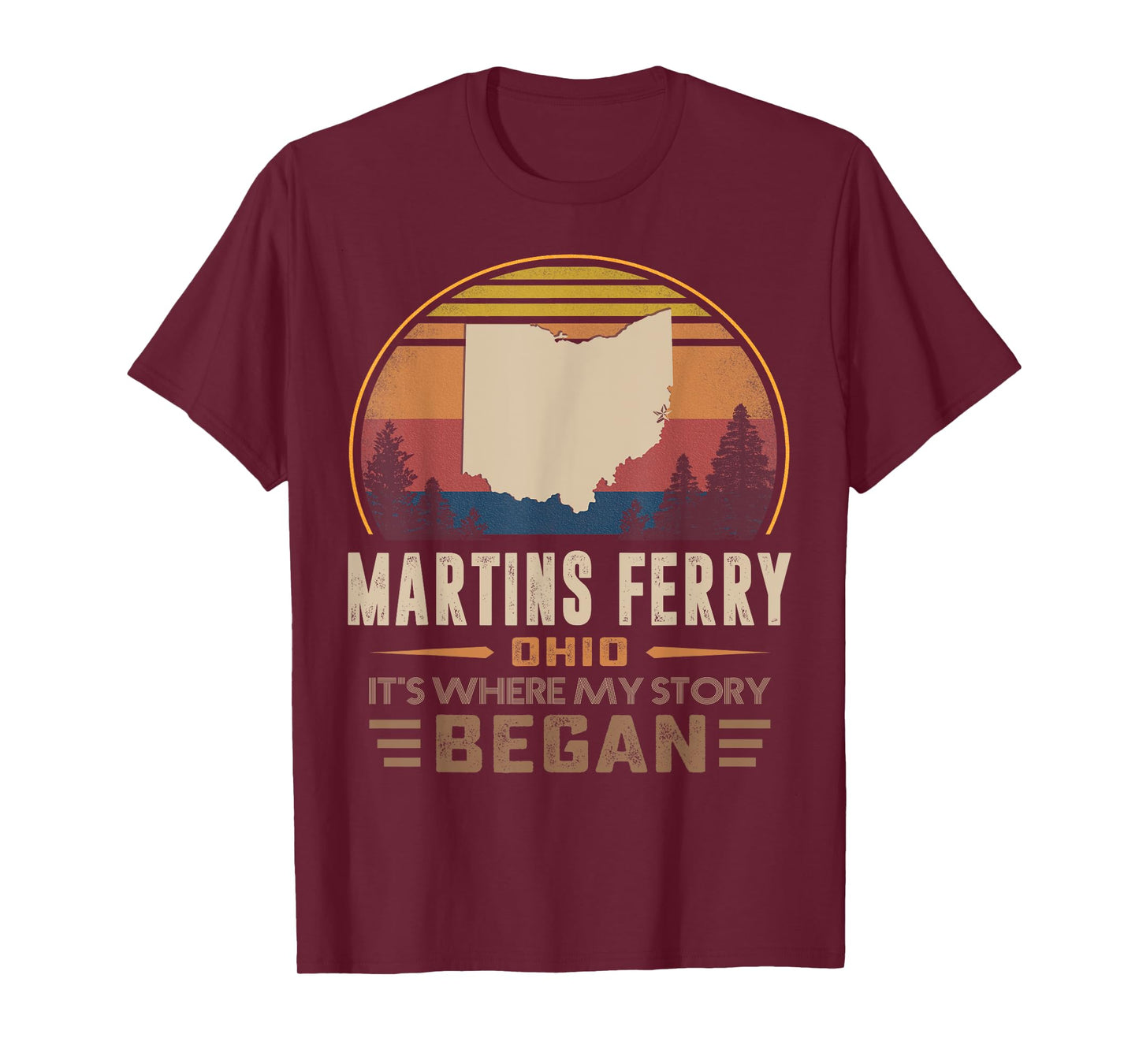 Vintage Martins Ferry Ohio Hometown My Story Began T-Shirt