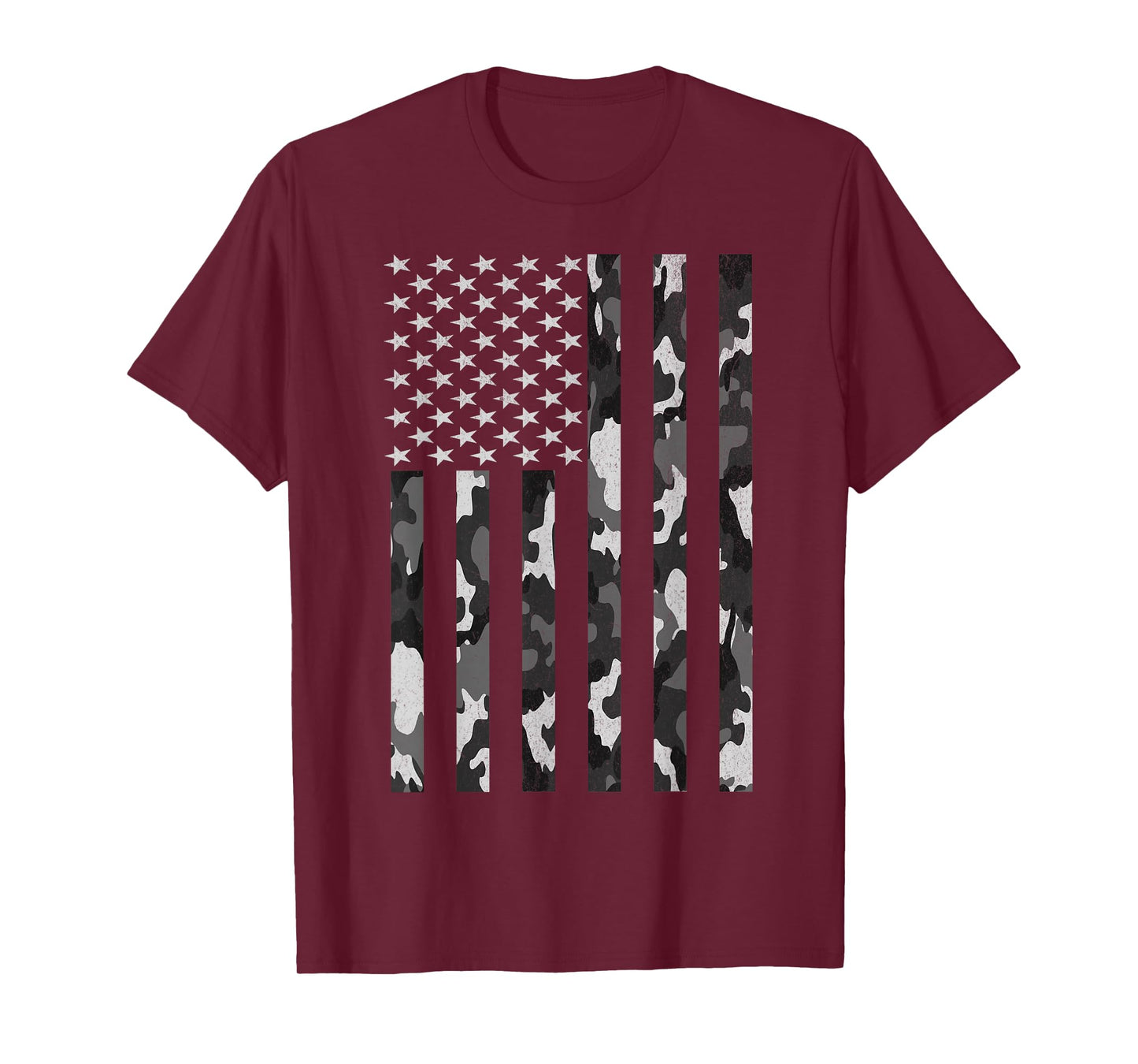 Grey Camo American Flag USA Camouflage Men Boys Youth Kids T-Shirt