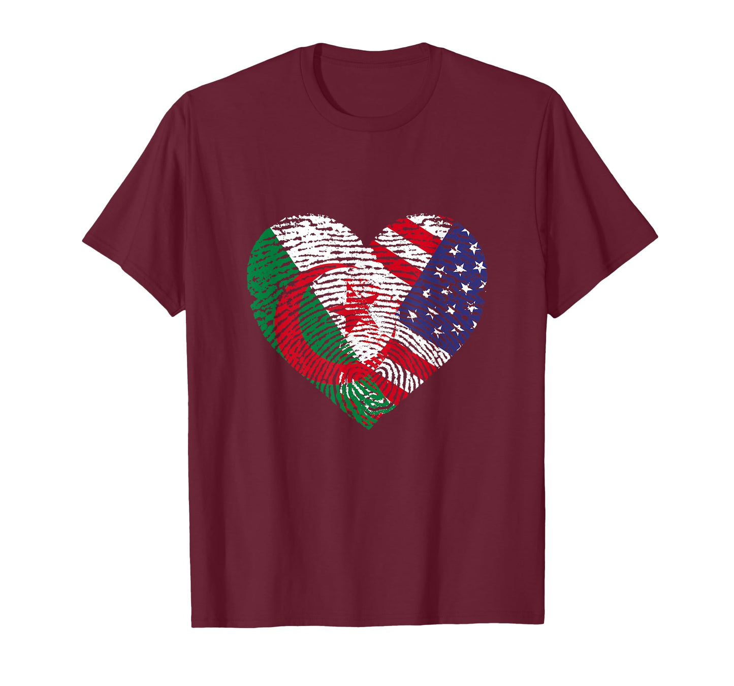 Algerian American Fingerprint Flags T-Shirt