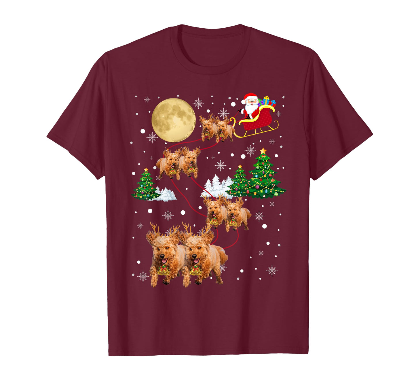 Goldendoodle Dog Tree Christmas Sweater Xmas Pet Dogs Gifts T-Shirt for Men Women Kids