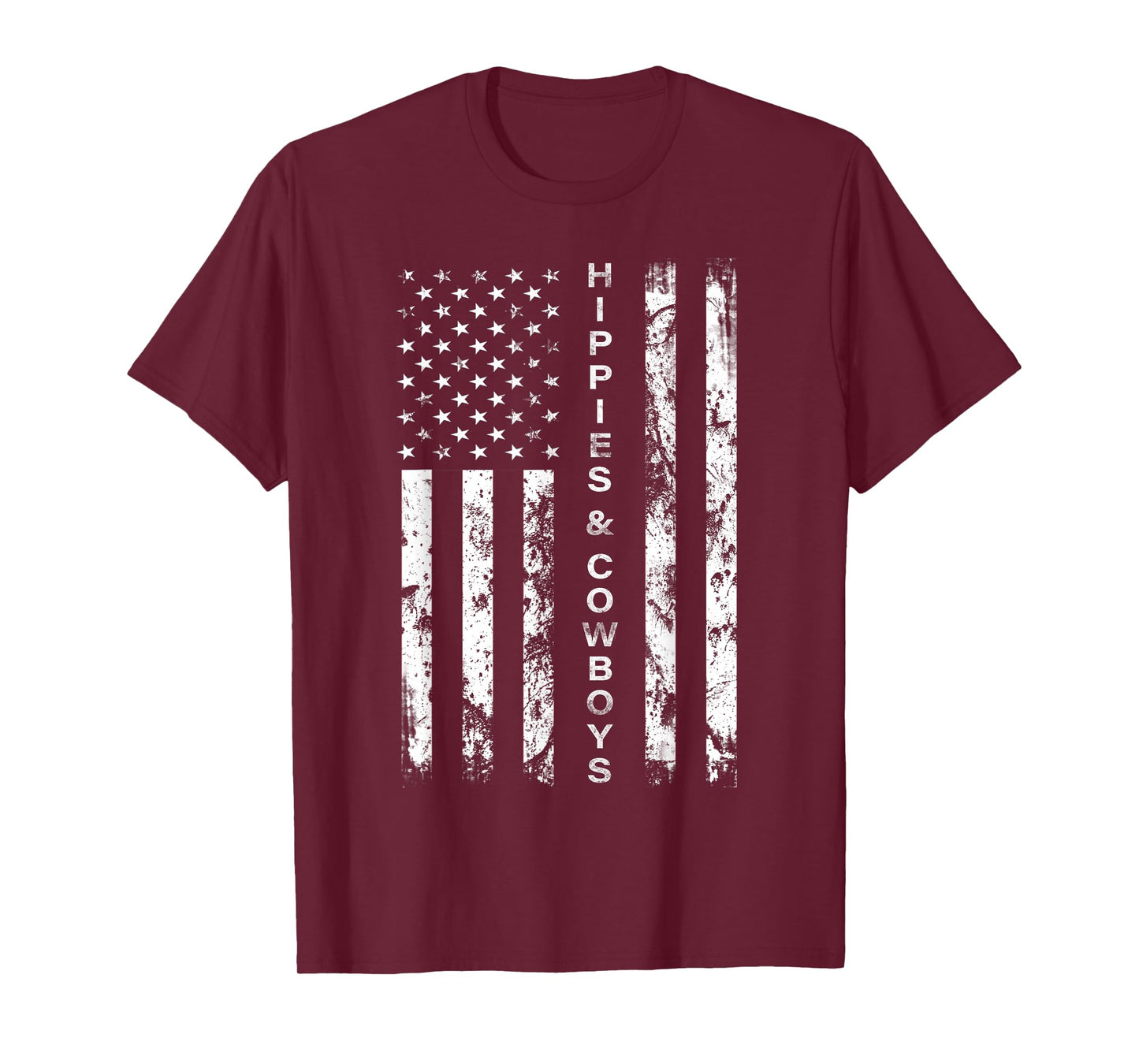 Raisin Hell With The Hippies And Cowboys - American Flag T-Shirt