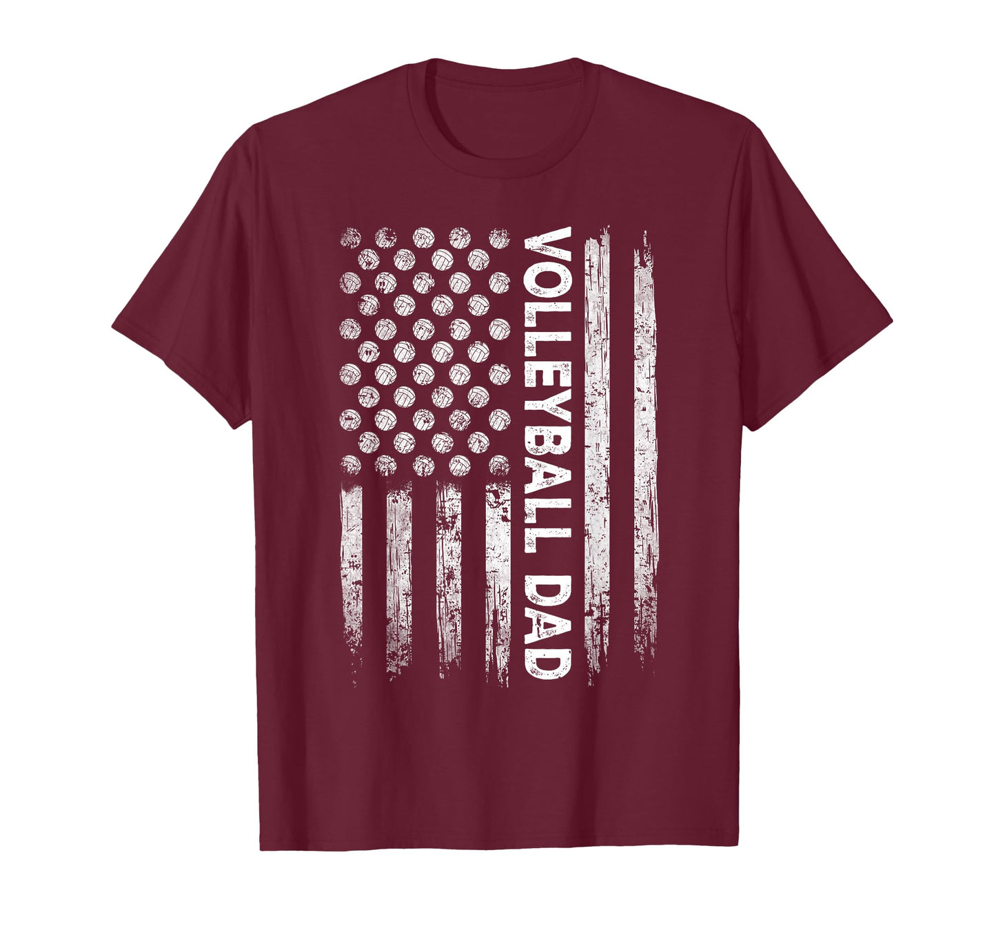 Vintage Volleyball Dad USA Flag Retro Fathers Day Daddy Papa T-Shirt