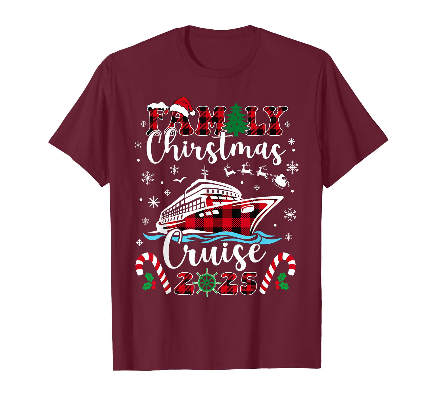 Family Christmas Cruise 2025 Matching Family Cruise Holiday T-Shirt