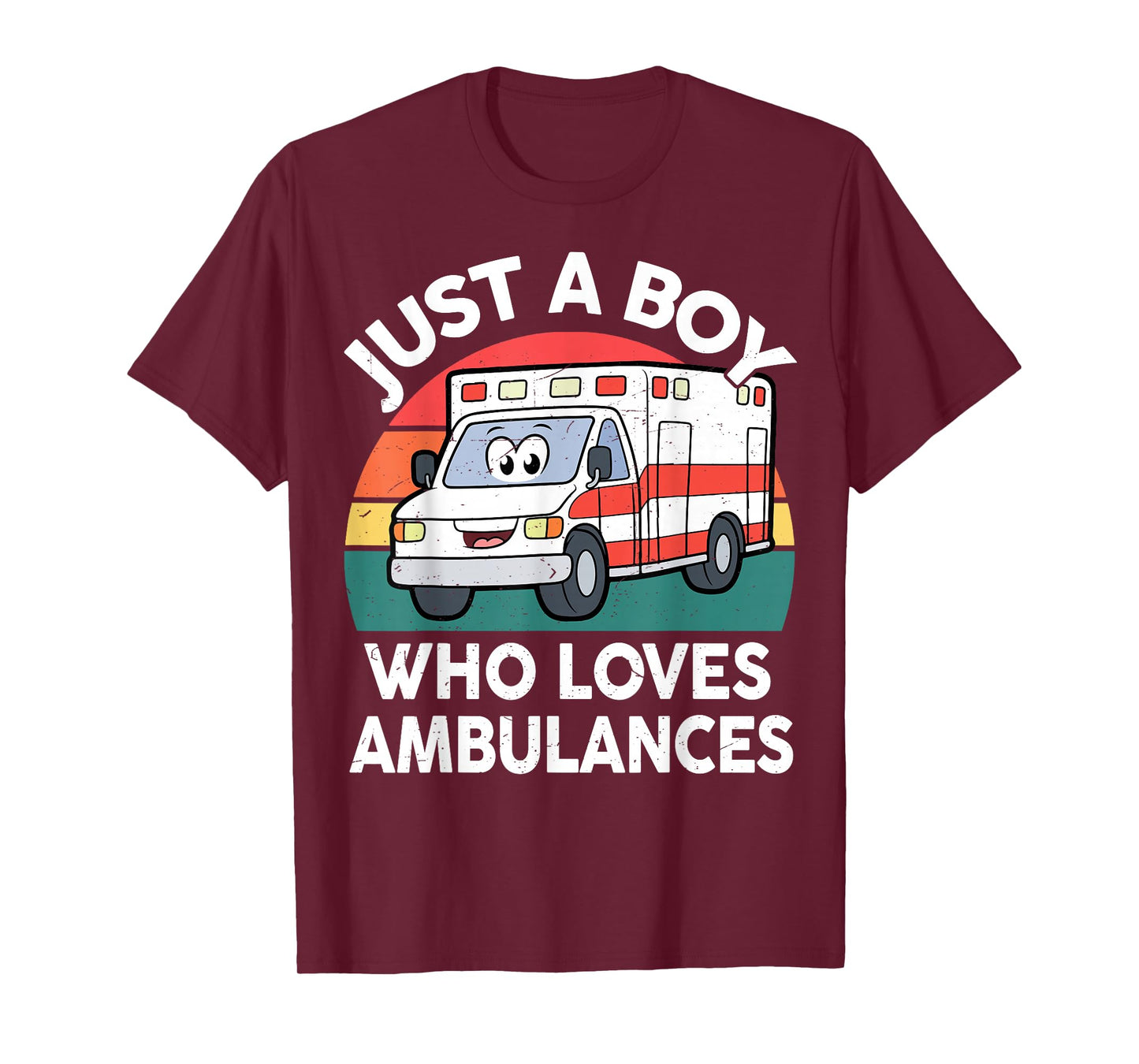 Toddler Just A Boy Who Loves Ambulances First Responder Kids T-Shirt