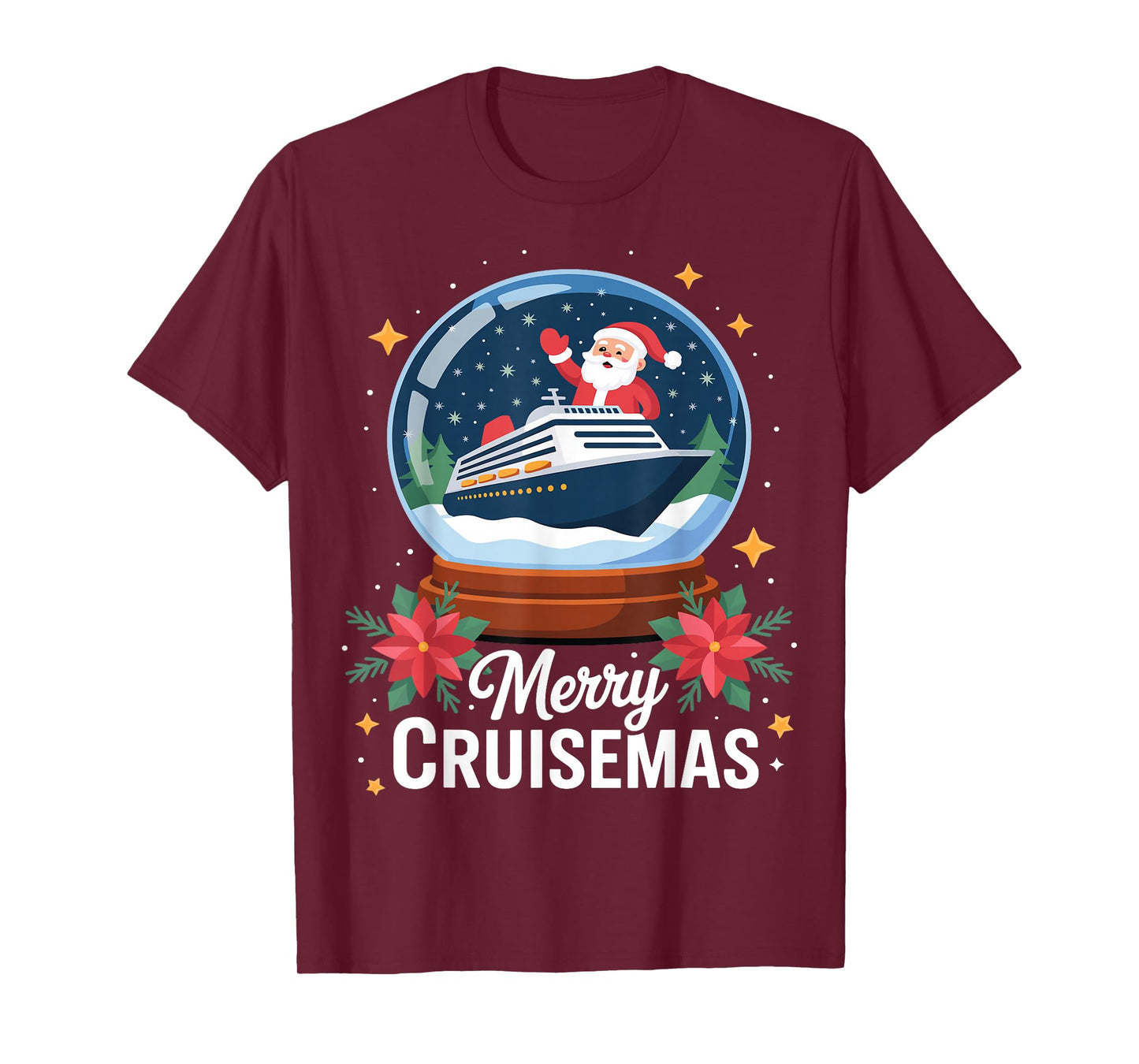 Merry Cruisemas 2025 Funny Christmas Santa Reindeer Cruise T-Shirt