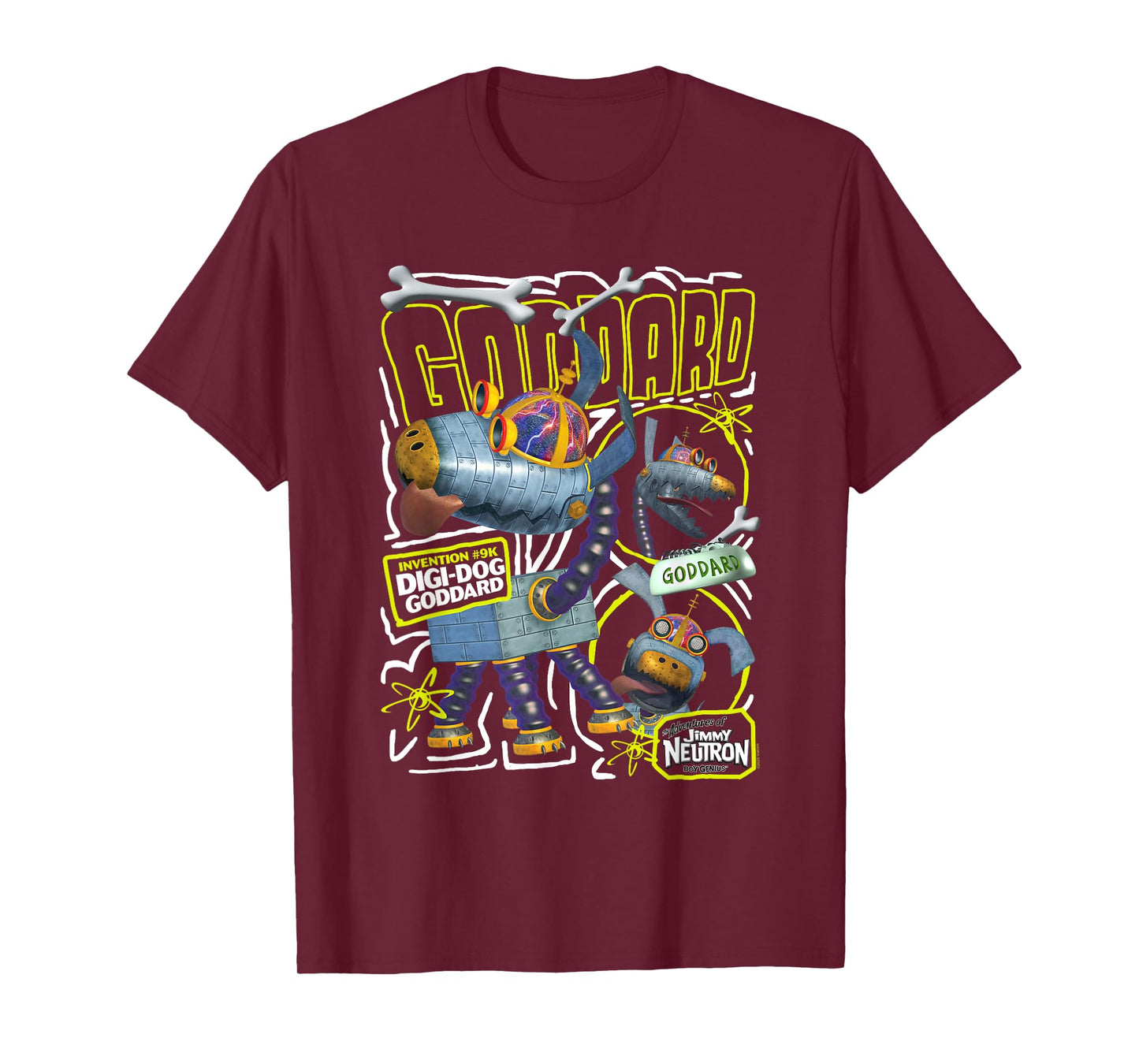 Jimmy Neutron Digi-Dog Goddard Funny Cartoon Men Women Kids T-Shirt
