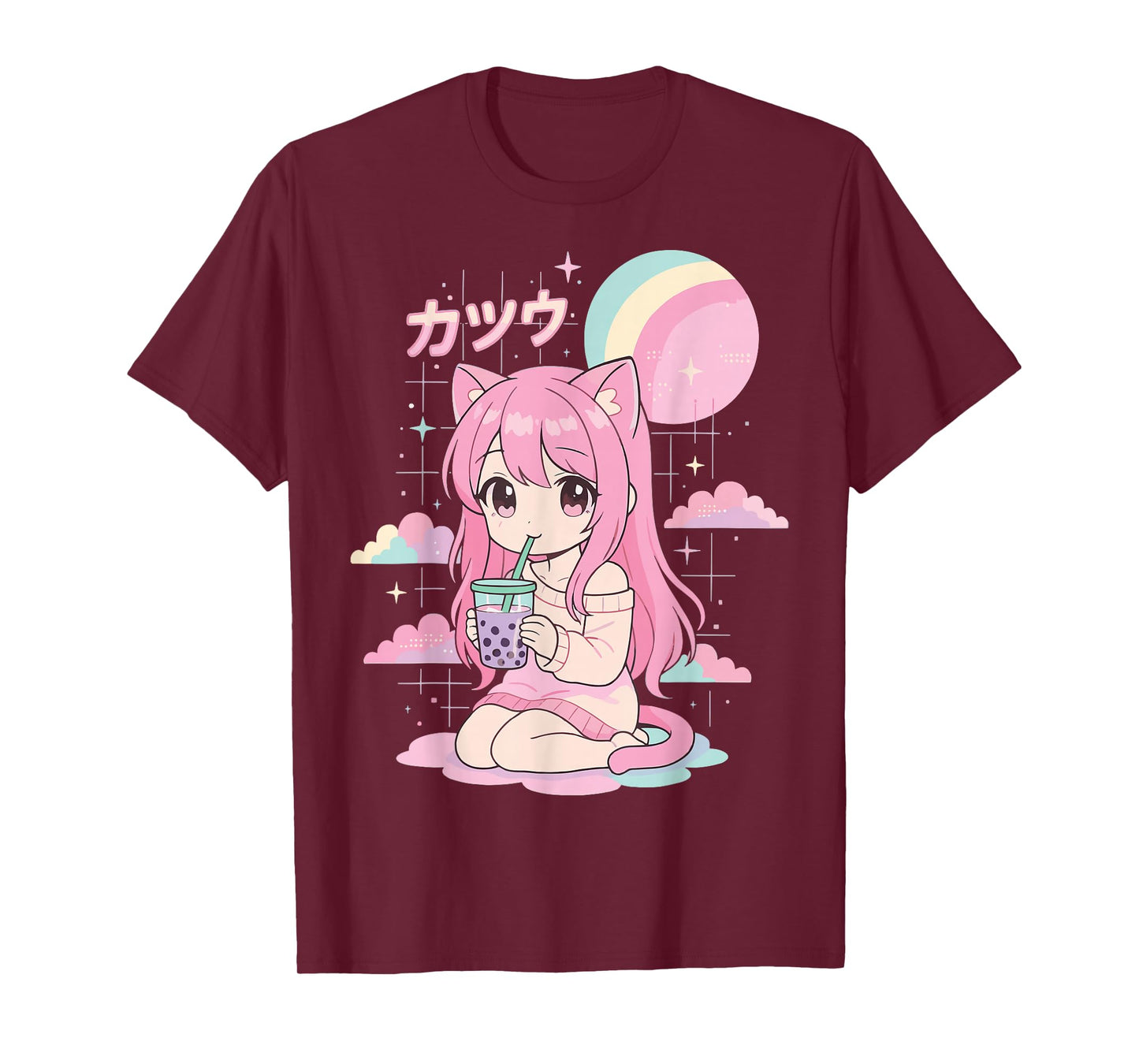 Anime Girl Boba Bubble Tea Kawaii T-Shirt