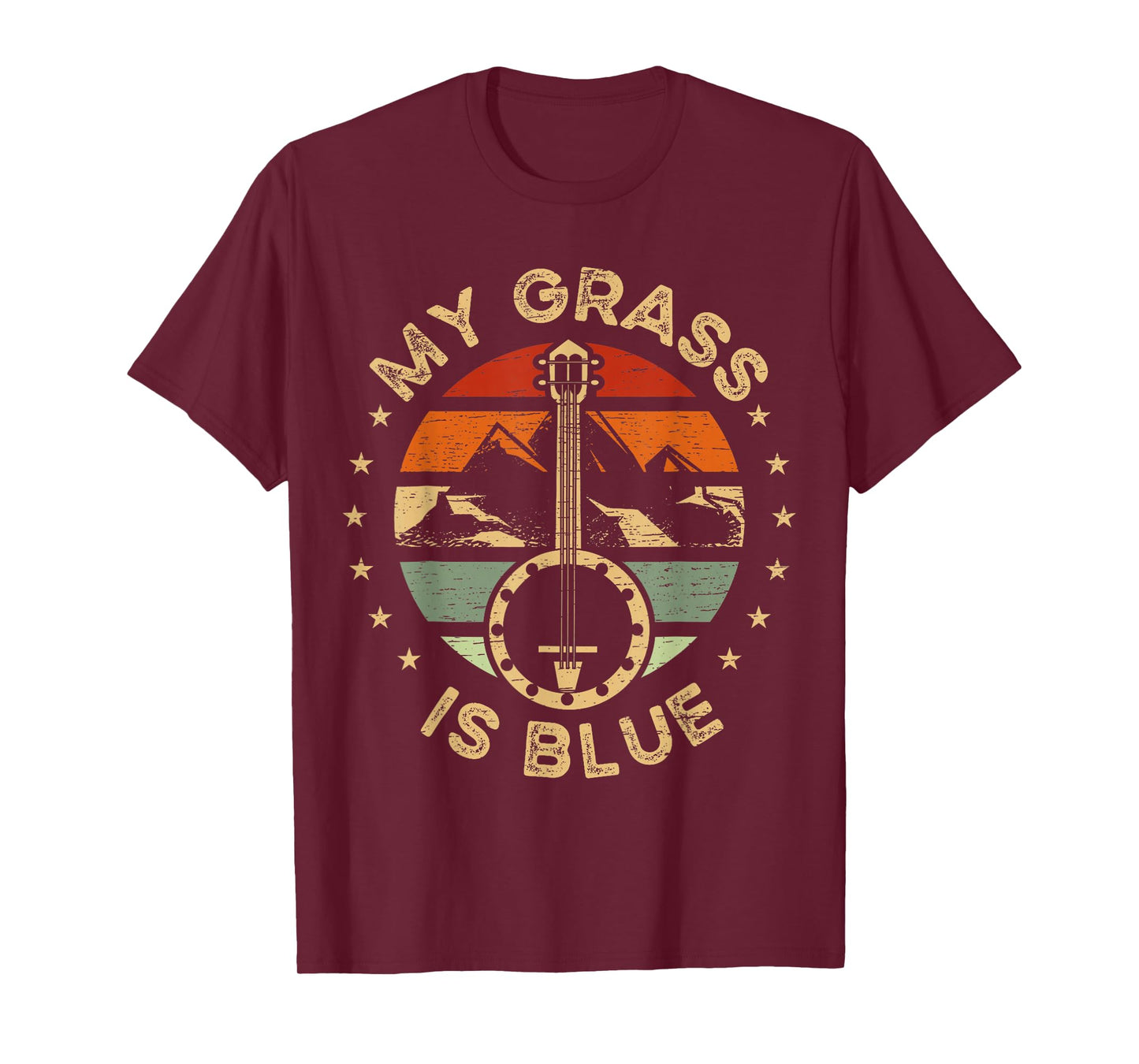 Music Festival Apparel My Grass is Blue Music Player Banjo T-Shirt