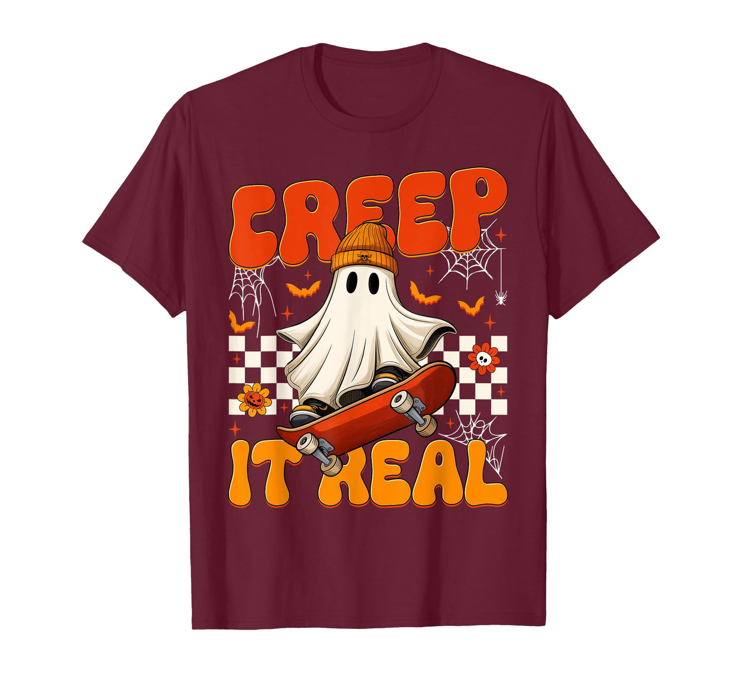Vintage Retro Halloween Creep It Real Ghost Boy Fall Season T-Shirt
