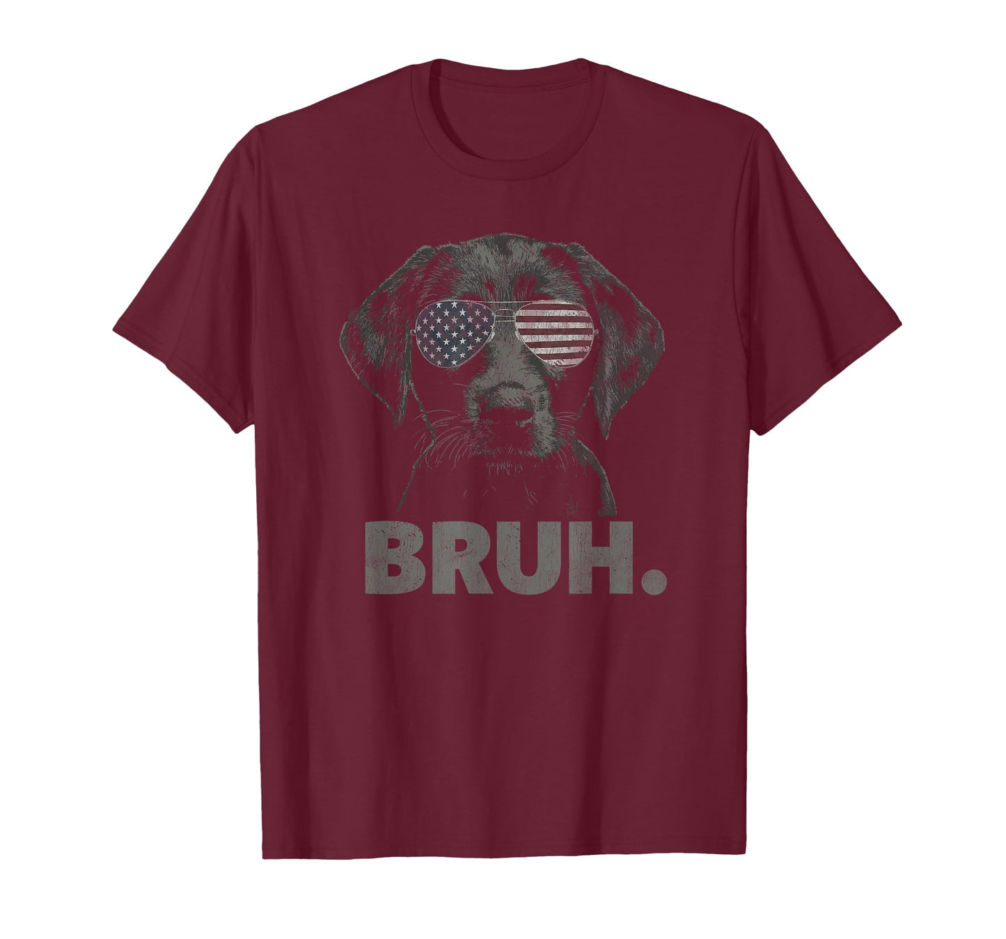 Funny Bruh Patriotic Black Lab T-Shirt