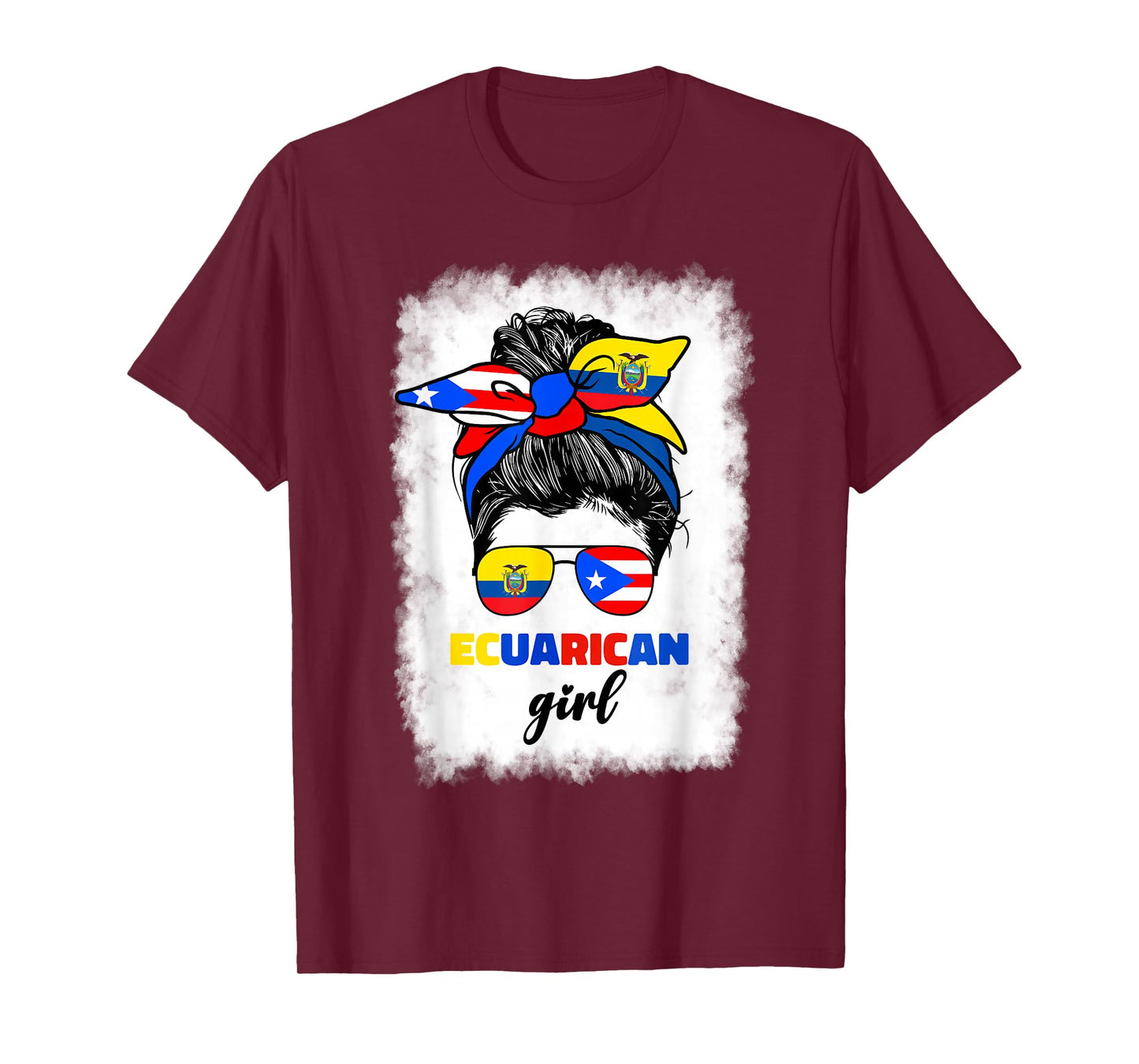 Half Ecuadorian And Puerto Rican Rico Ecuador Flag Girl Mix T-Shirt