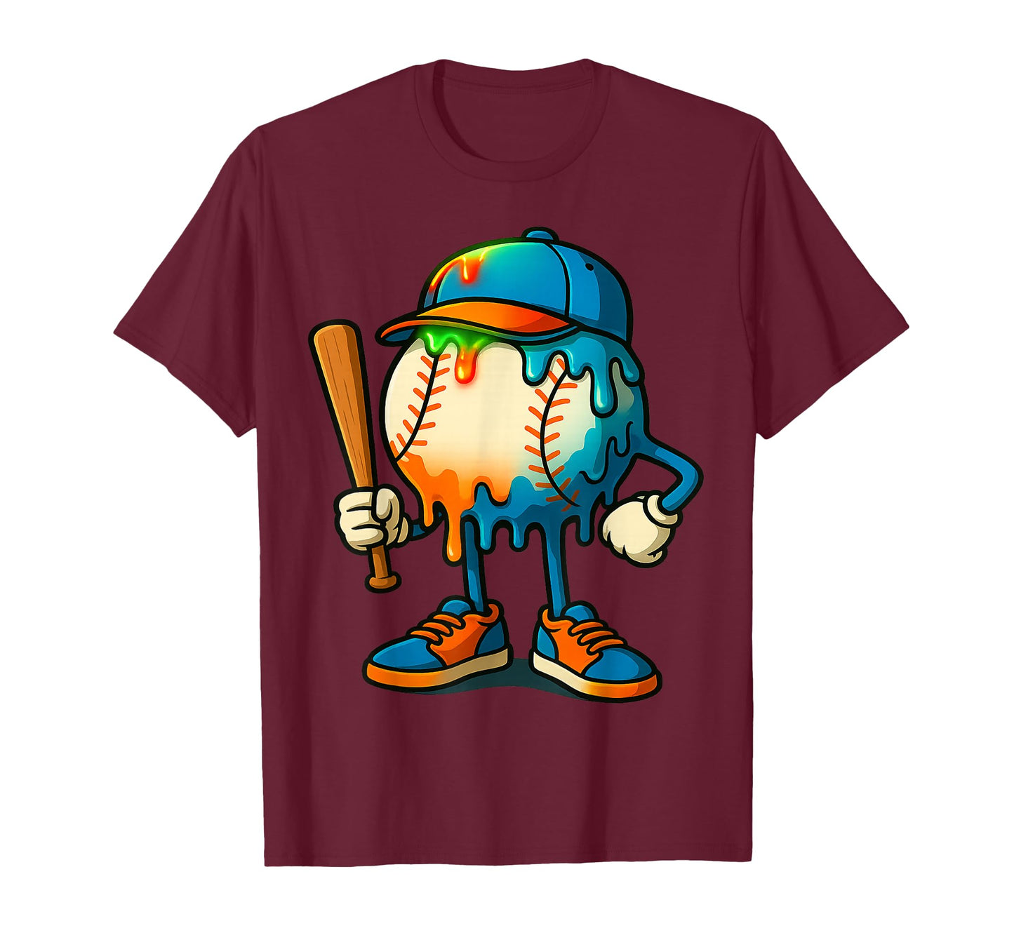 Baseball Drip Team for Boys Ice Cream Cool T-Shirt