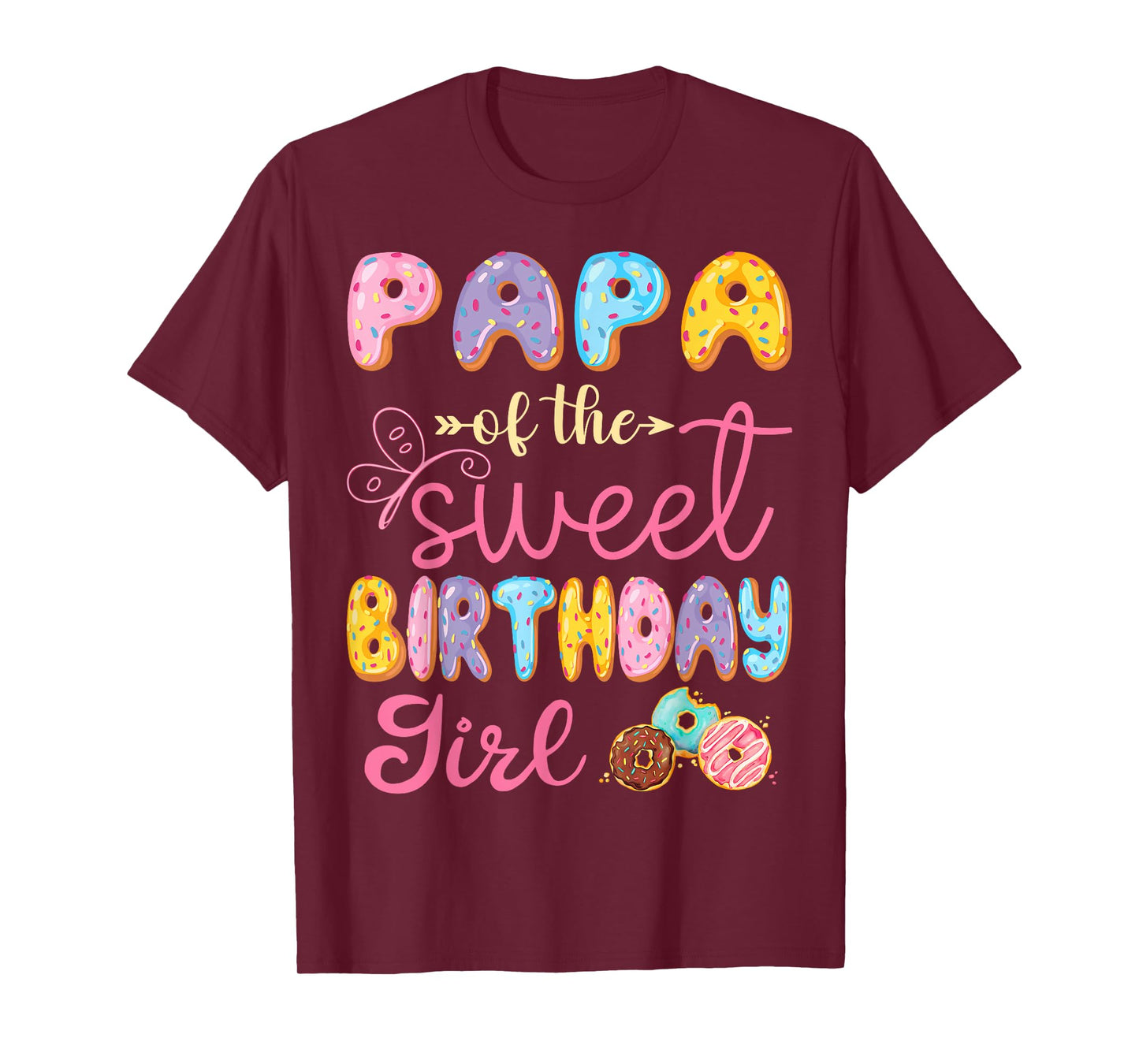 Papa Of The Sweet Birthday Girl Donut Lover Party T-Shirt