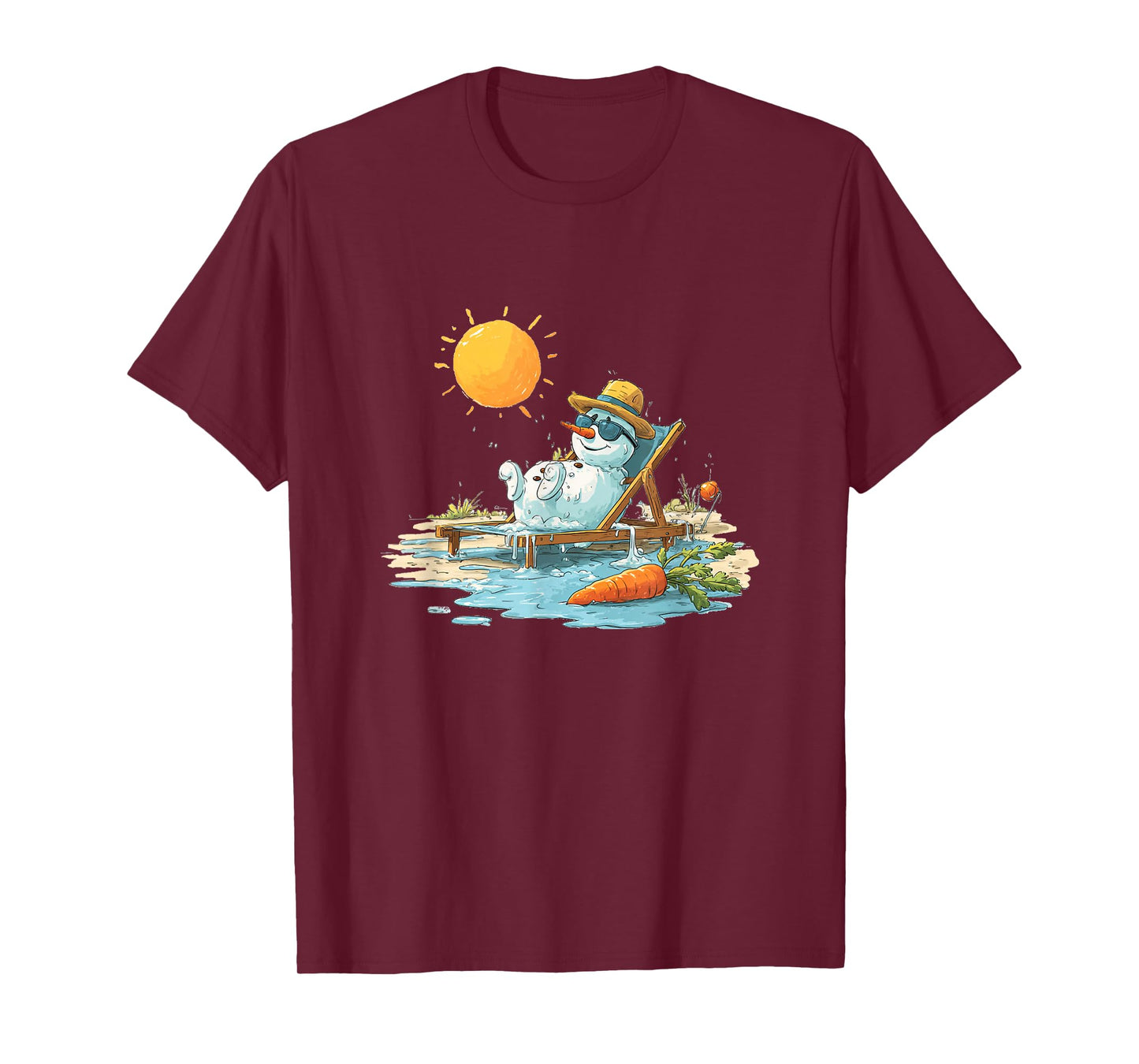 Awesome Sunbathing with This Snowman Costume T-Shirt