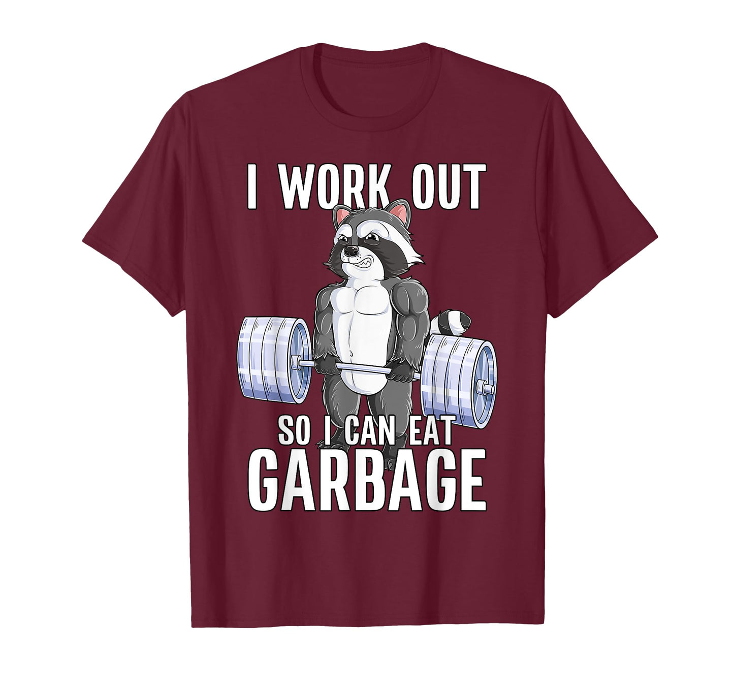 Raccoon Deadlift Bodybuilding Animal Funny Gym Fitness T-Shirt