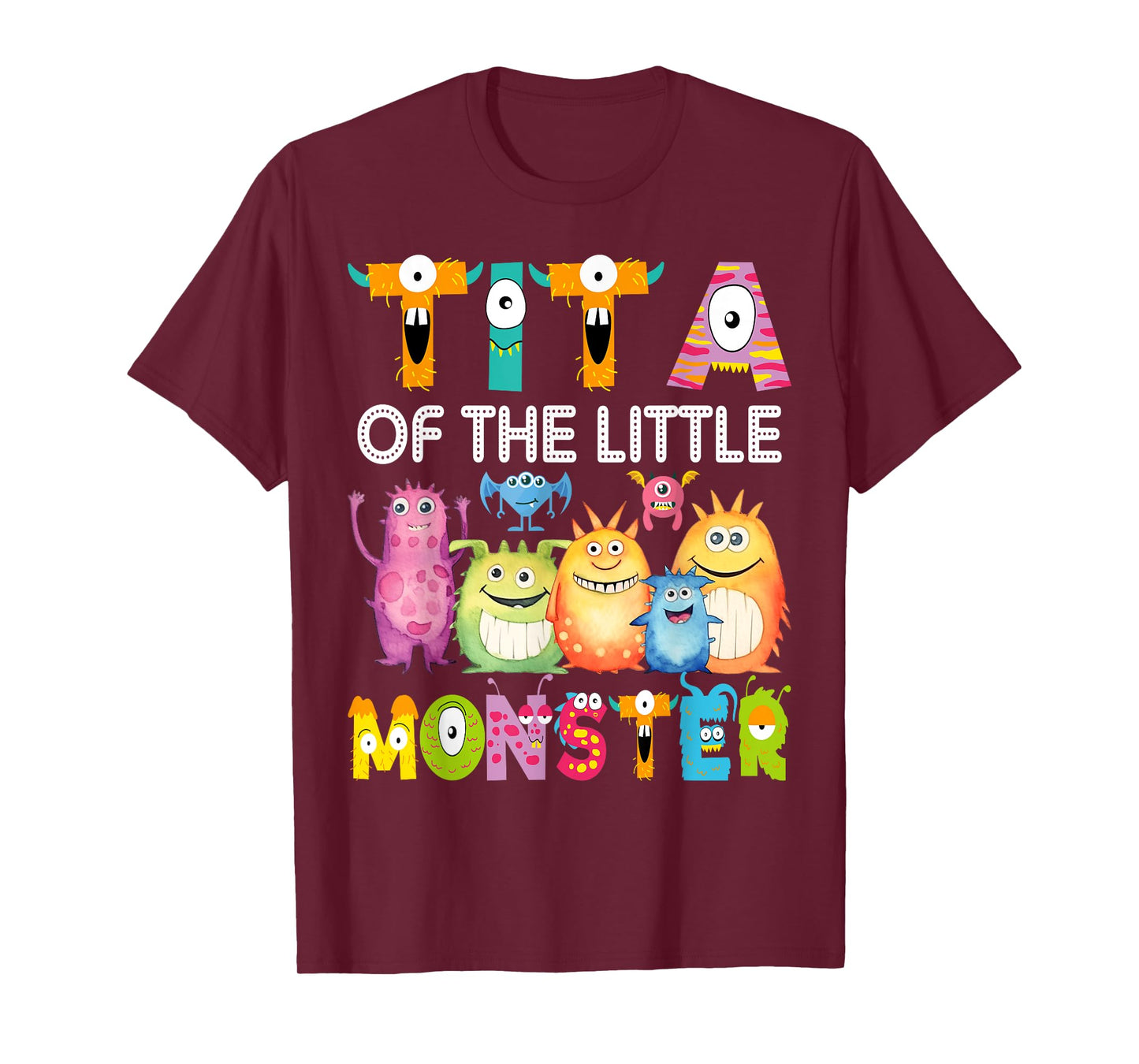 Tita Of The Little Monster 1St Birthday Boy Party T-Shirt