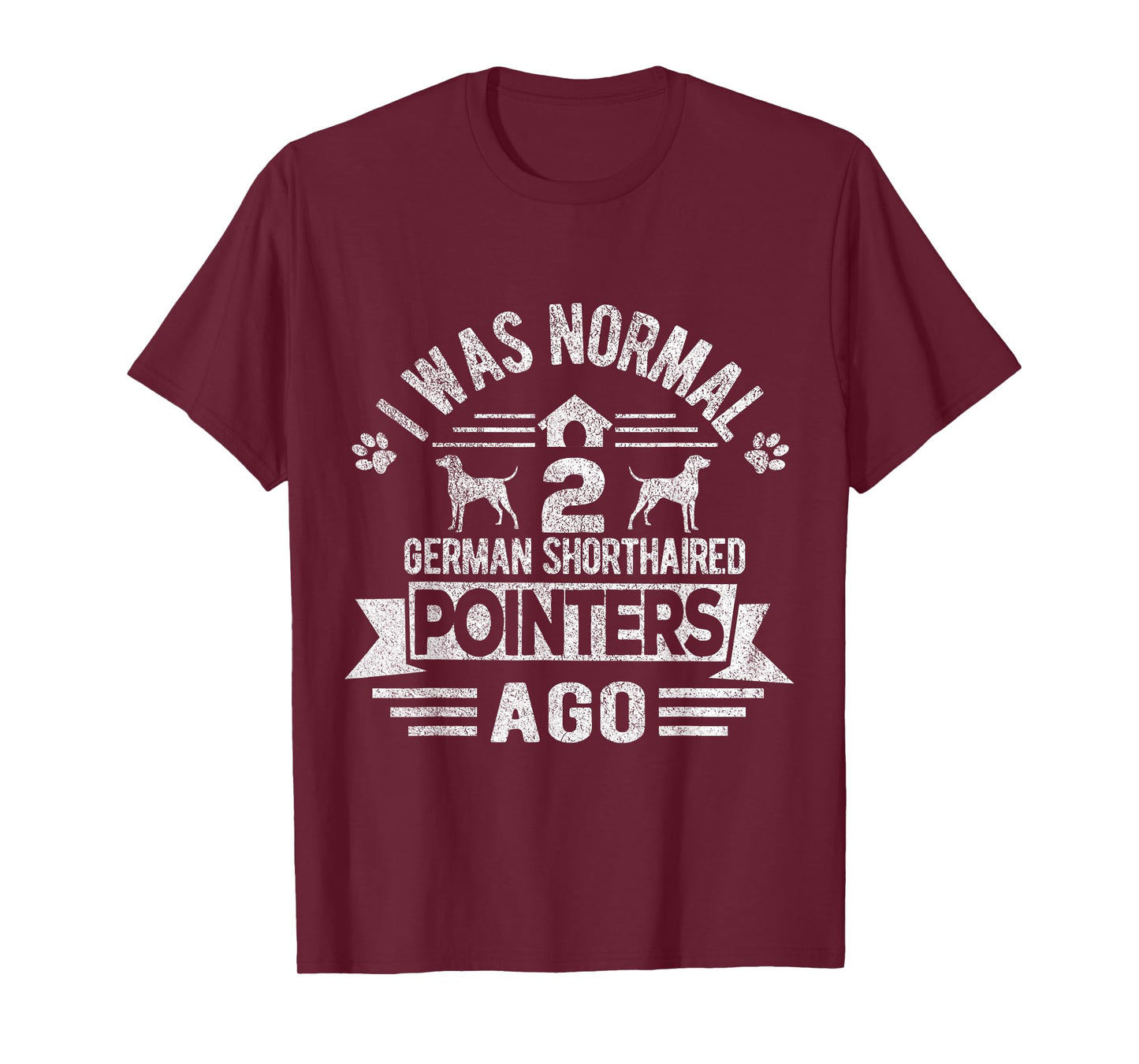 Two German Shorthaired Pointers Dog Owner Retro Vintage T-Shirt