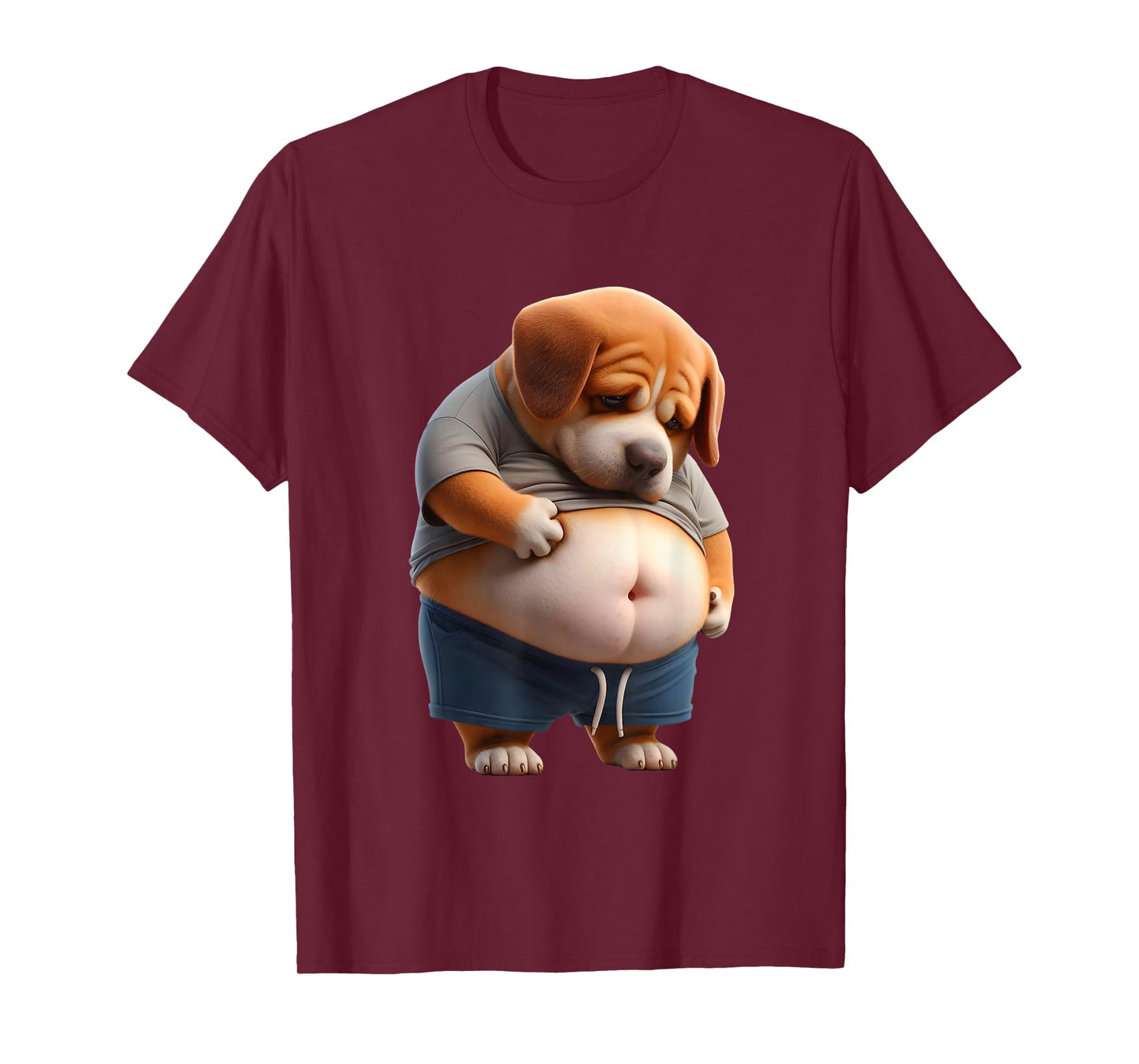 Funny Fat Dog Chubby Chonk Dog Design Canine Dog Lovers T-Shirt