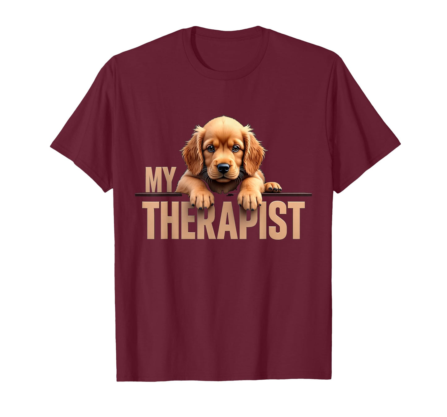 Funny Cockie Puppy My Therapist Cocker Spaniel Dog T-Shirt