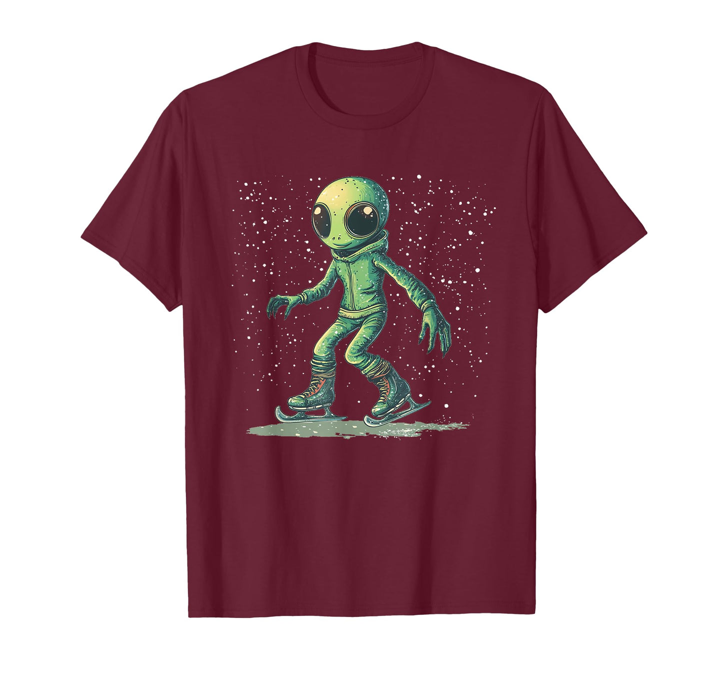 Frozen Cosmos with This Ice Skating Alien T-Shirt