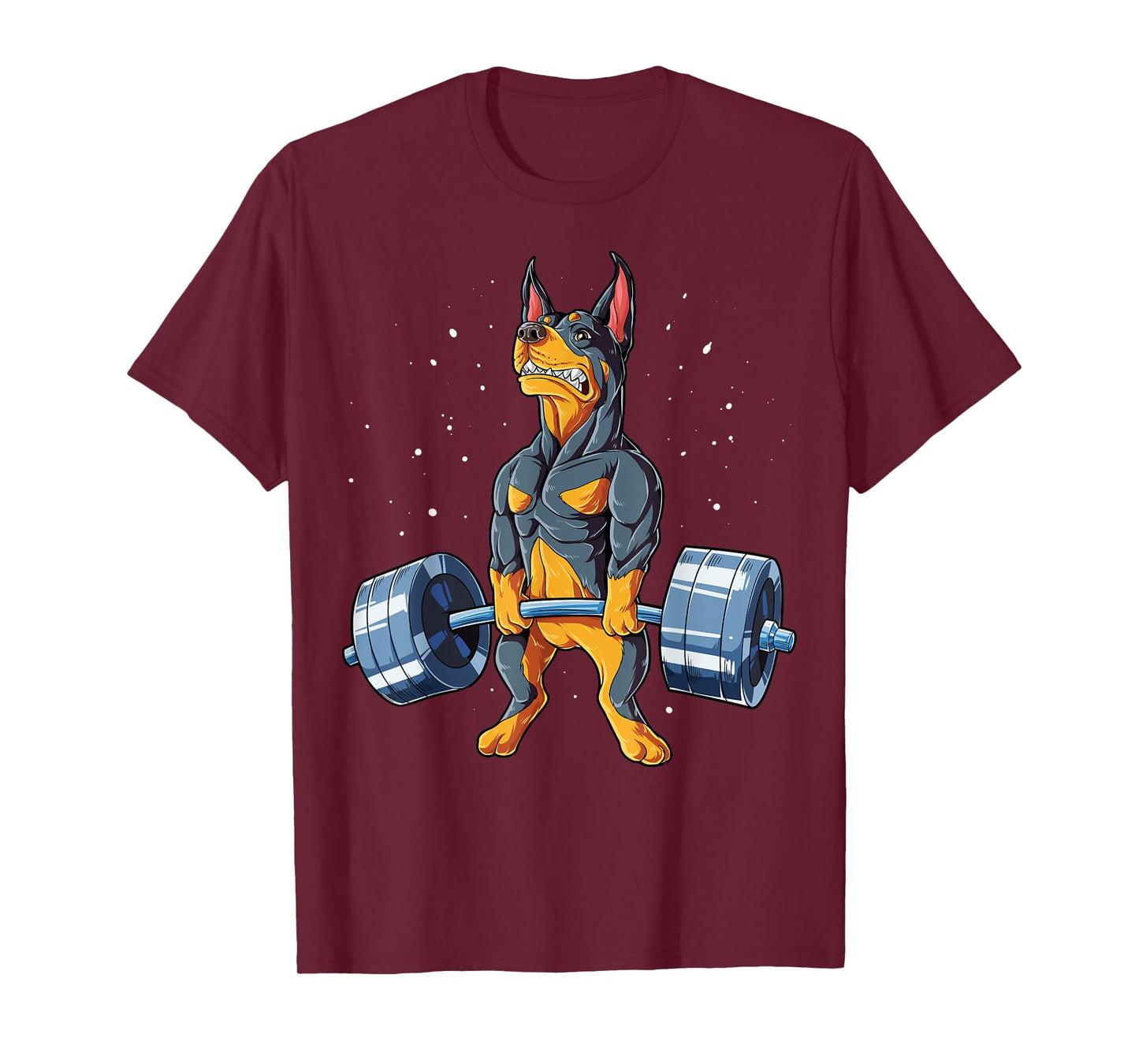 Doberman Weightlifting Funny Deadlift Men Fitness Gym Gifts T-Shirt