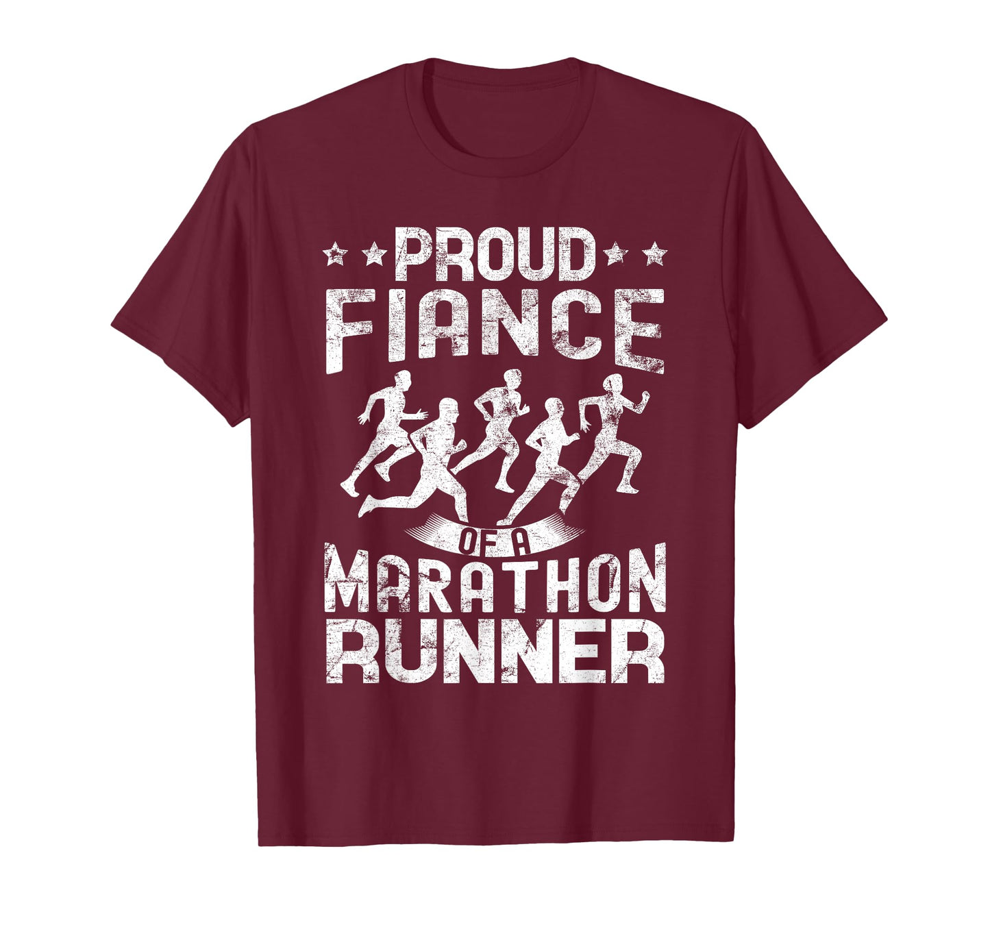 Proud Fiance of a marathon runner Fiance gifts distressed T-Shirt