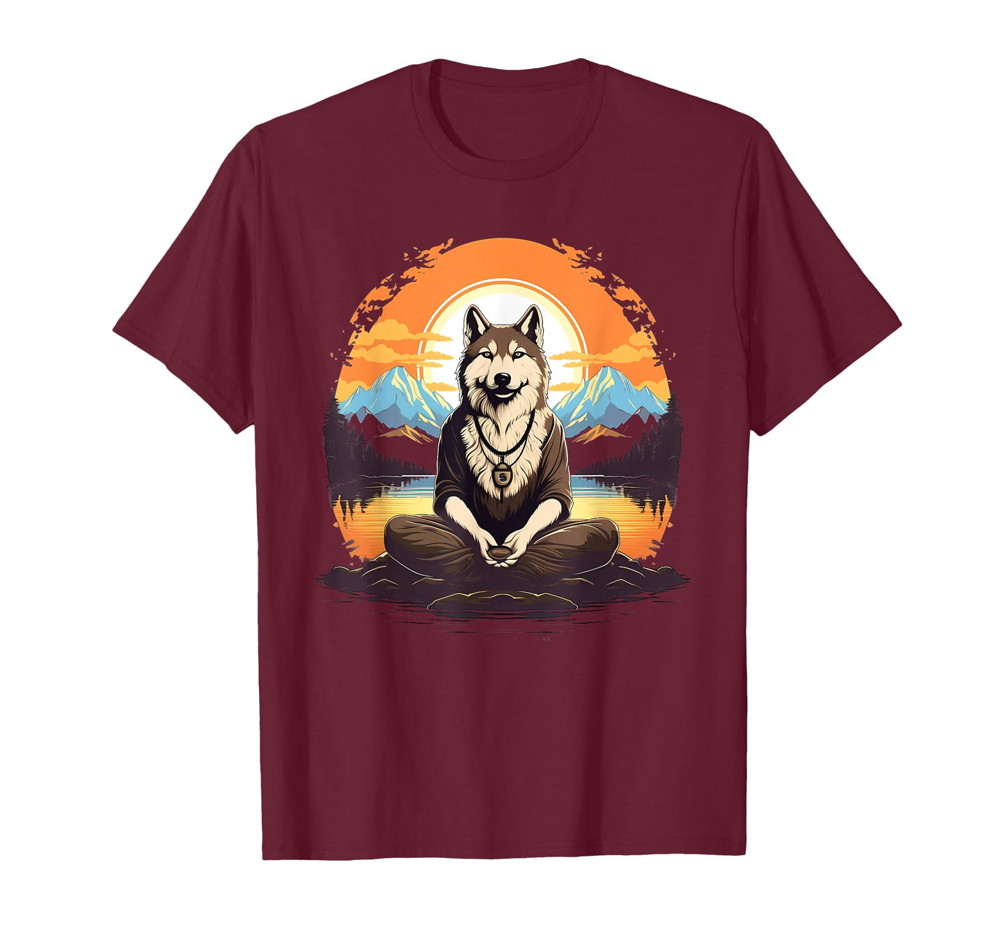 Husky Dog Meditation Yoga T-Shirt for Men Women Kids