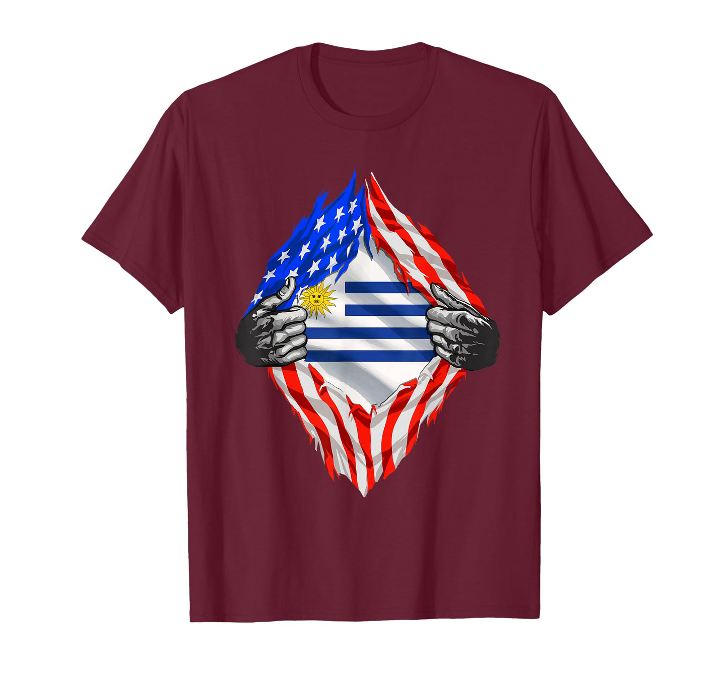 Uruguay USA Uruguay Flag Uruguayan American Hispanic Roots T-Shirt