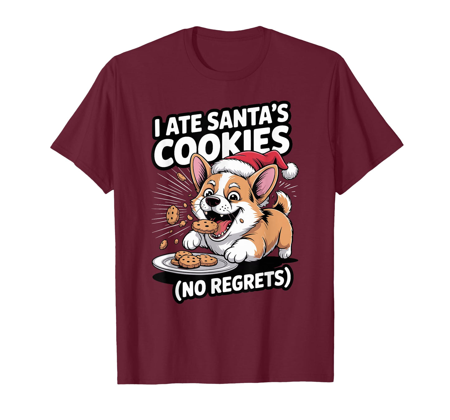 I Ate Santas Cookies Xmas Puppy Funny Christmas Welsh Corgi T-Shirt