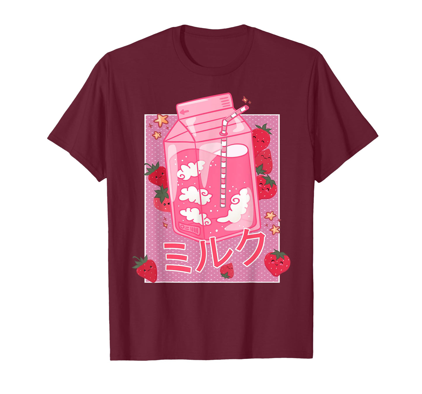 Retro 90s Strawberry Milk Shake - Funny Japanese Kawaii Milk T-Shirt