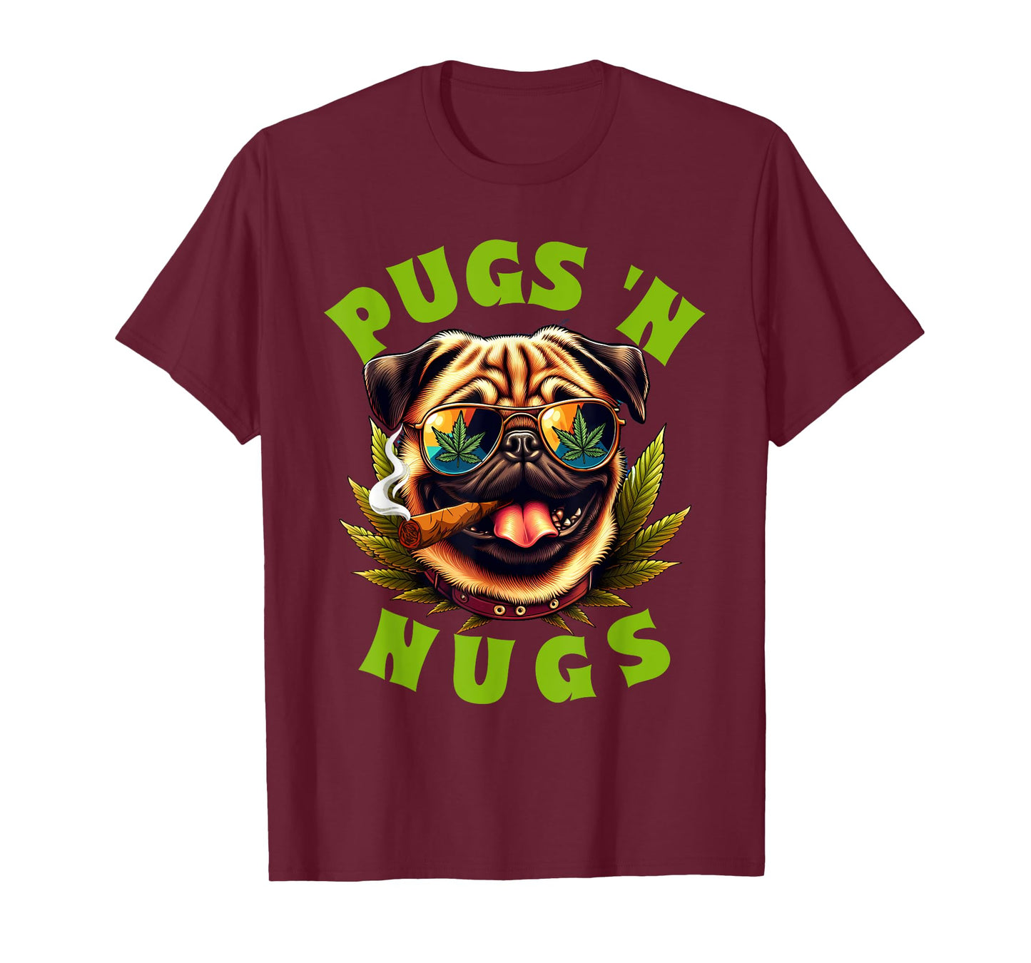 Cannabis Weed Lover Pug Mom Pug Owner 420 Pugs 'n Nugs T-Shirt