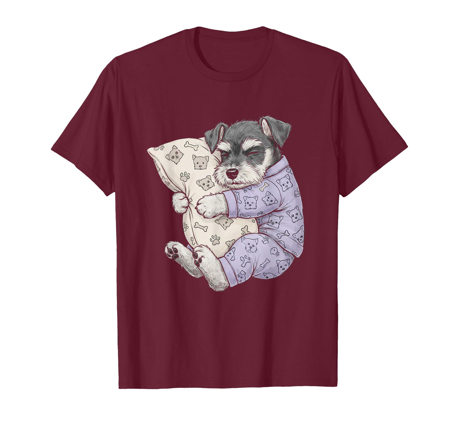 Funny Sleepy Miniature Schnauzer Pajama Men Women Kids T-Shirt