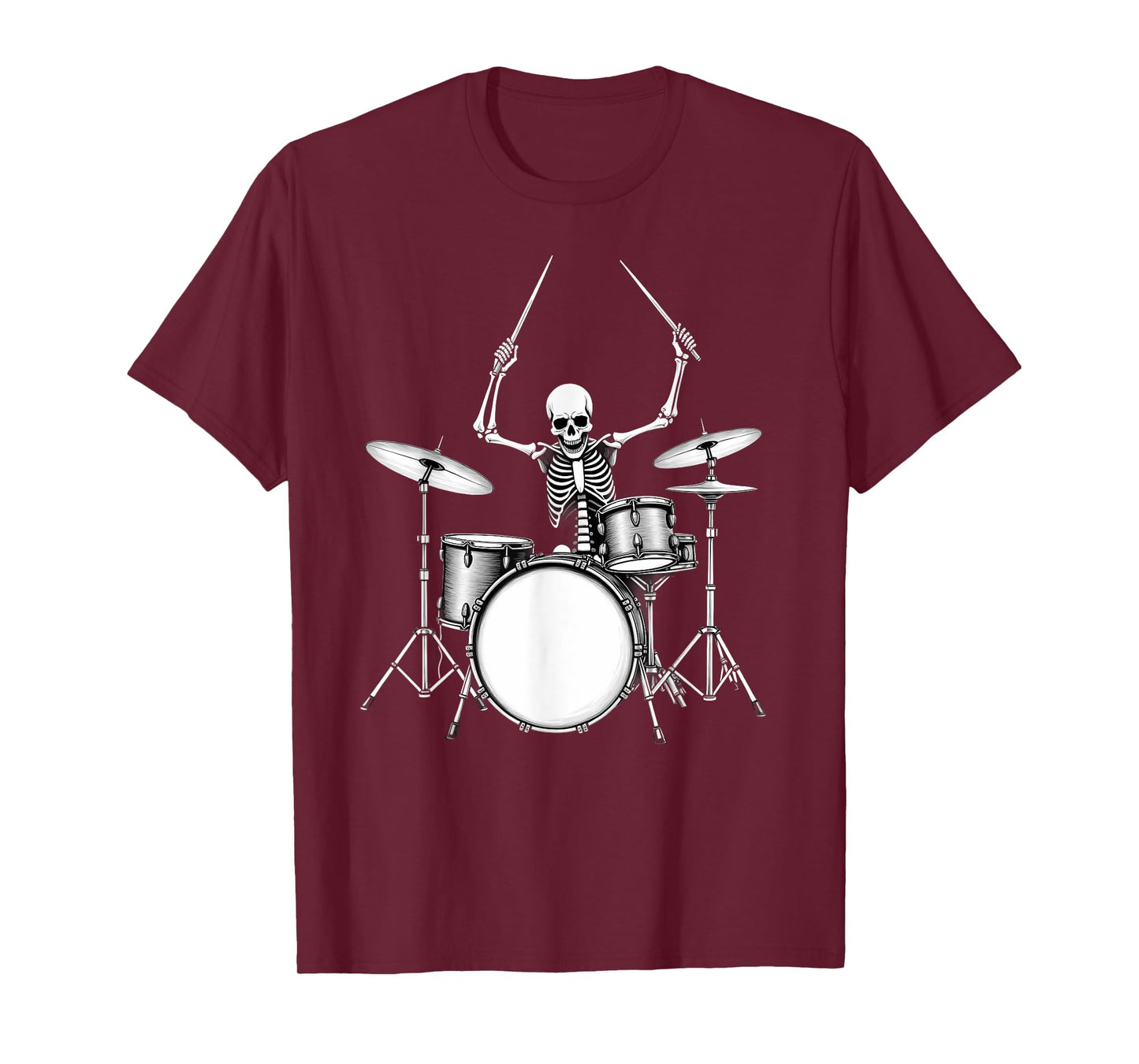 Rock N Roll Drummer Skeleton Playing Drums T-Shirt