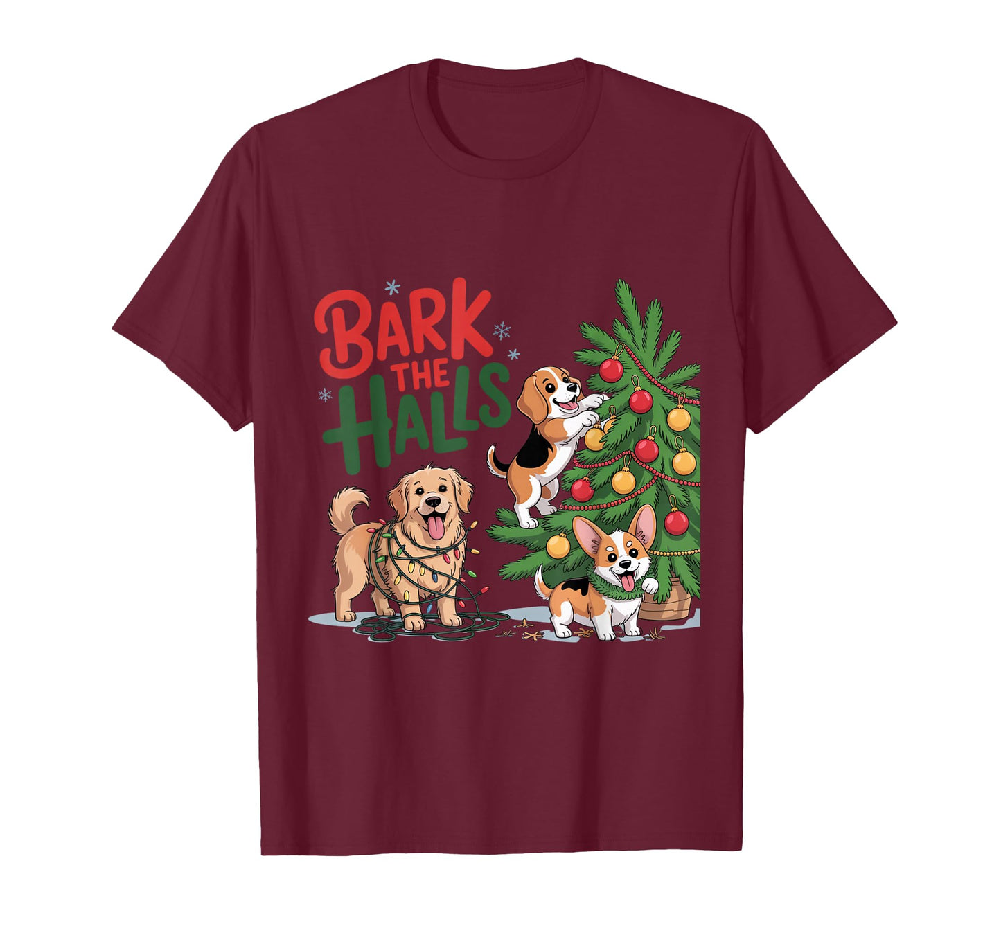 Bark The Halls Funny Christmas Dog Shirt T-Shirt