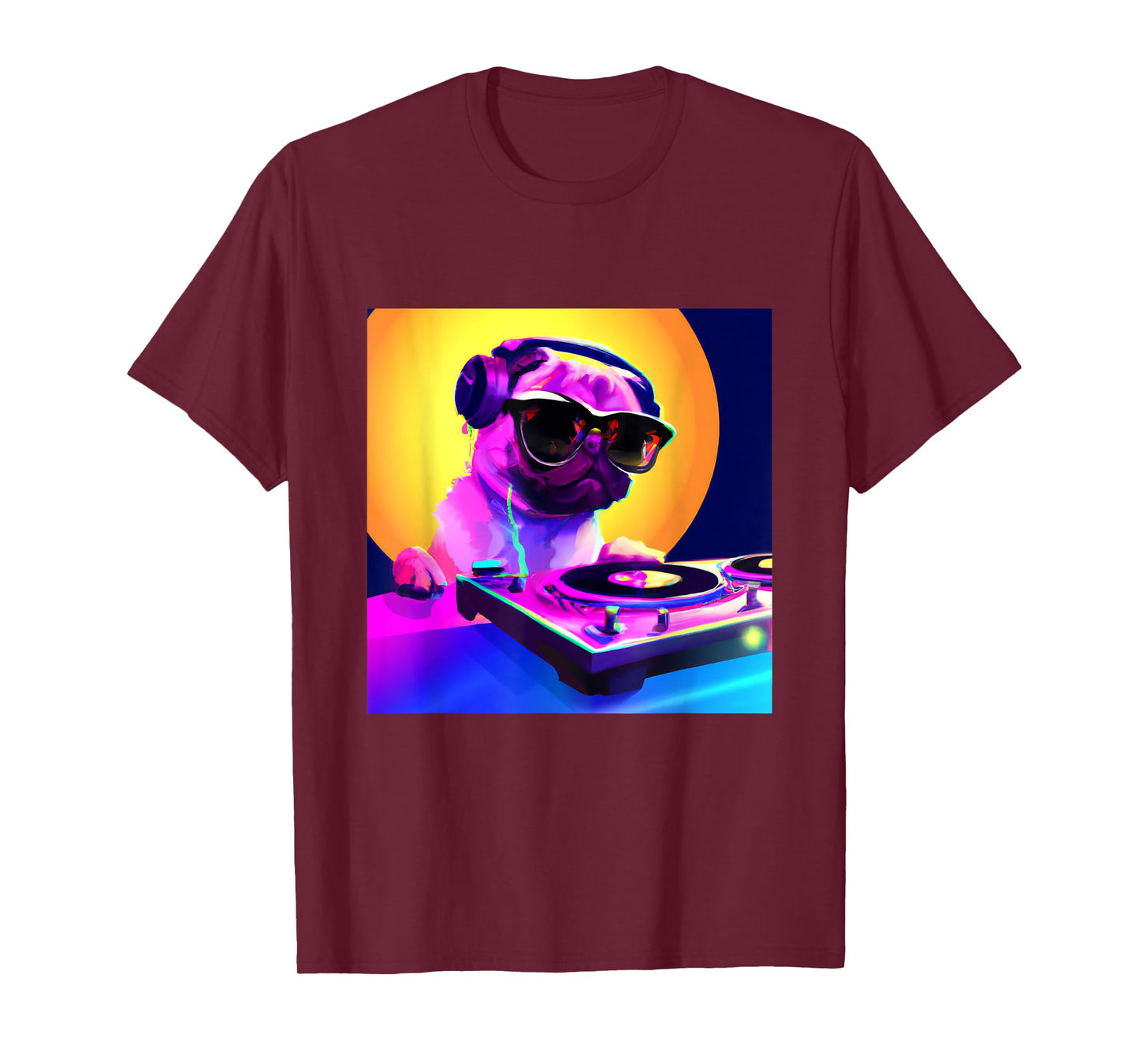 Pug DJ Vaporwave Shirt Aesthetic Dog Men Women Boys Girls T-Shirt