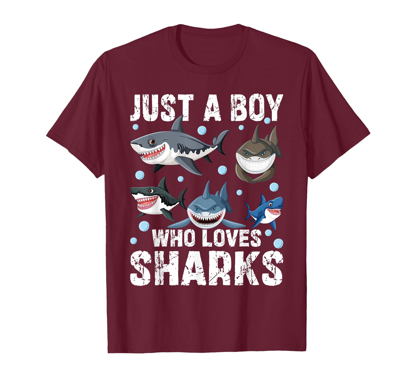 Just A Boy Who Loves Sharks Funny Kids Shark Lover T-Shirt