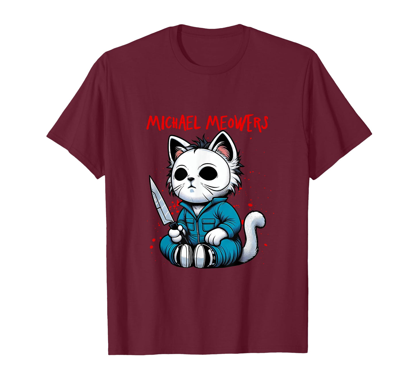 Funny Cat Motif Crazy Cat Graphic Michael Meowers Cat T-Shirt for Men Women